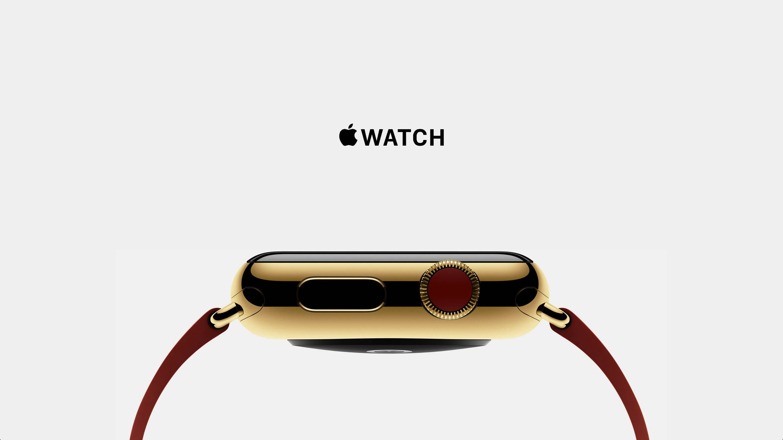 Apple Watch Goud Rand Rooi Kroon Muurpapier