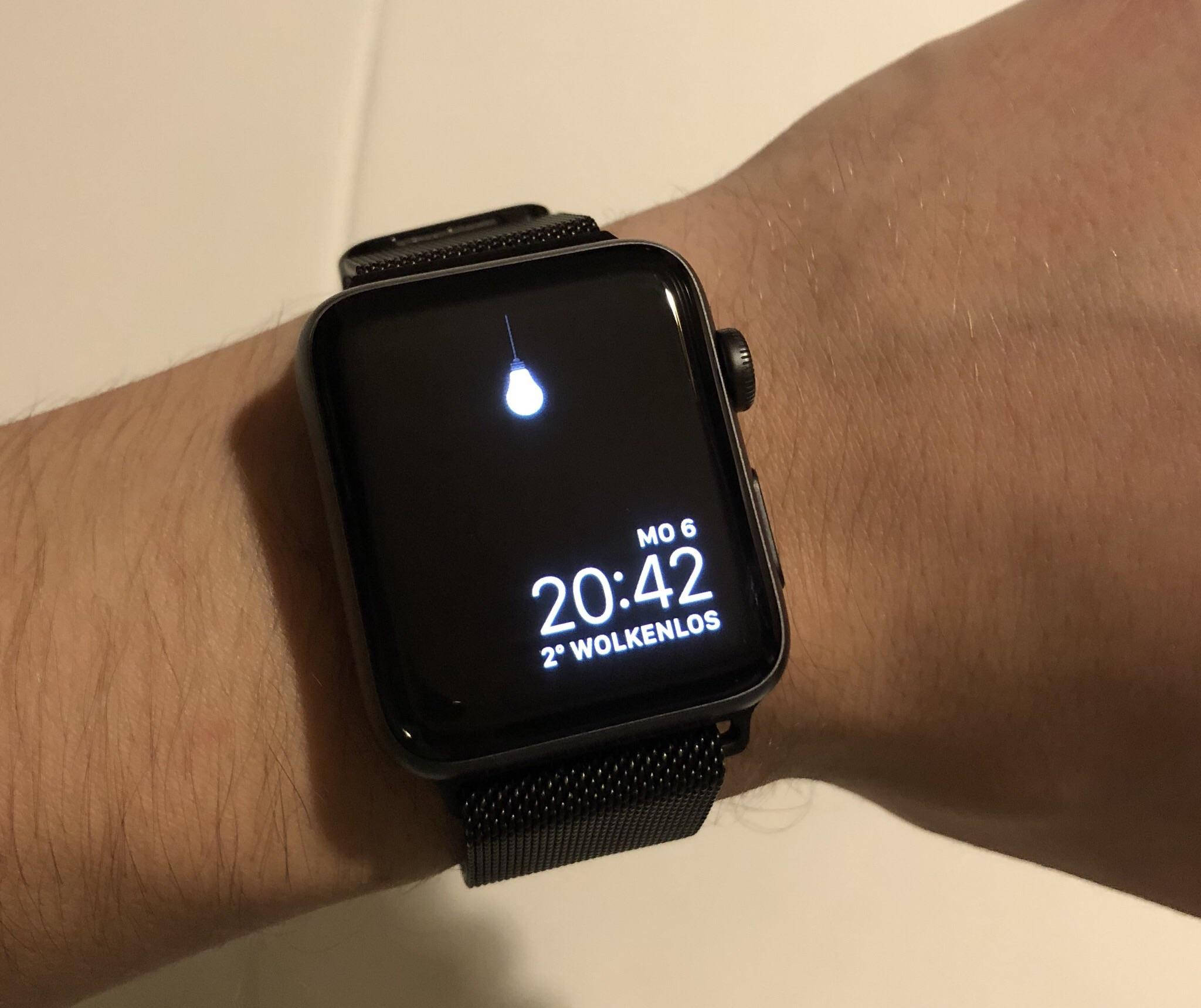Apple Watch Hangende Gloeilamp Koppelvlak Muurpapier