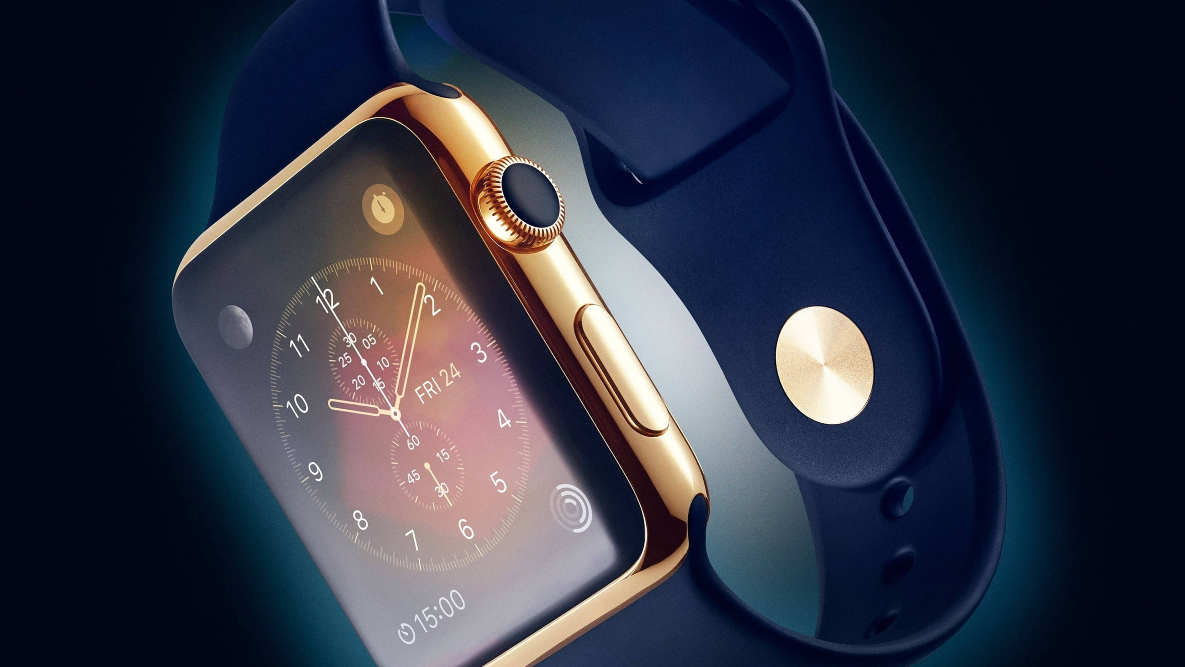Apple Watch Luukse Goue Rand Muurpapier