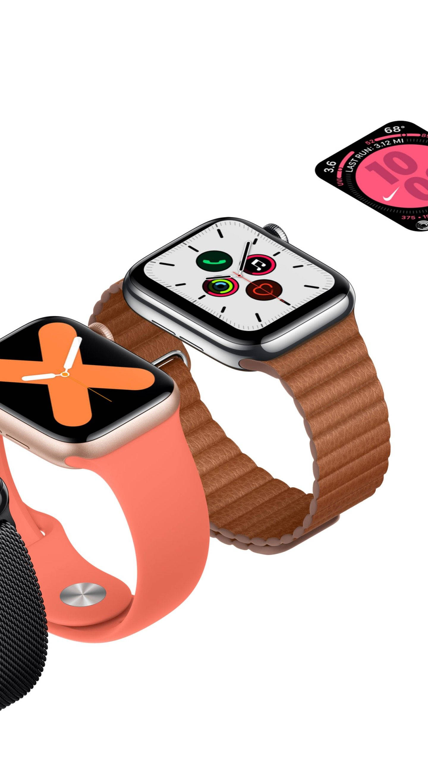 Apple Watch Salm Pienk Rubber Band Muurpapier