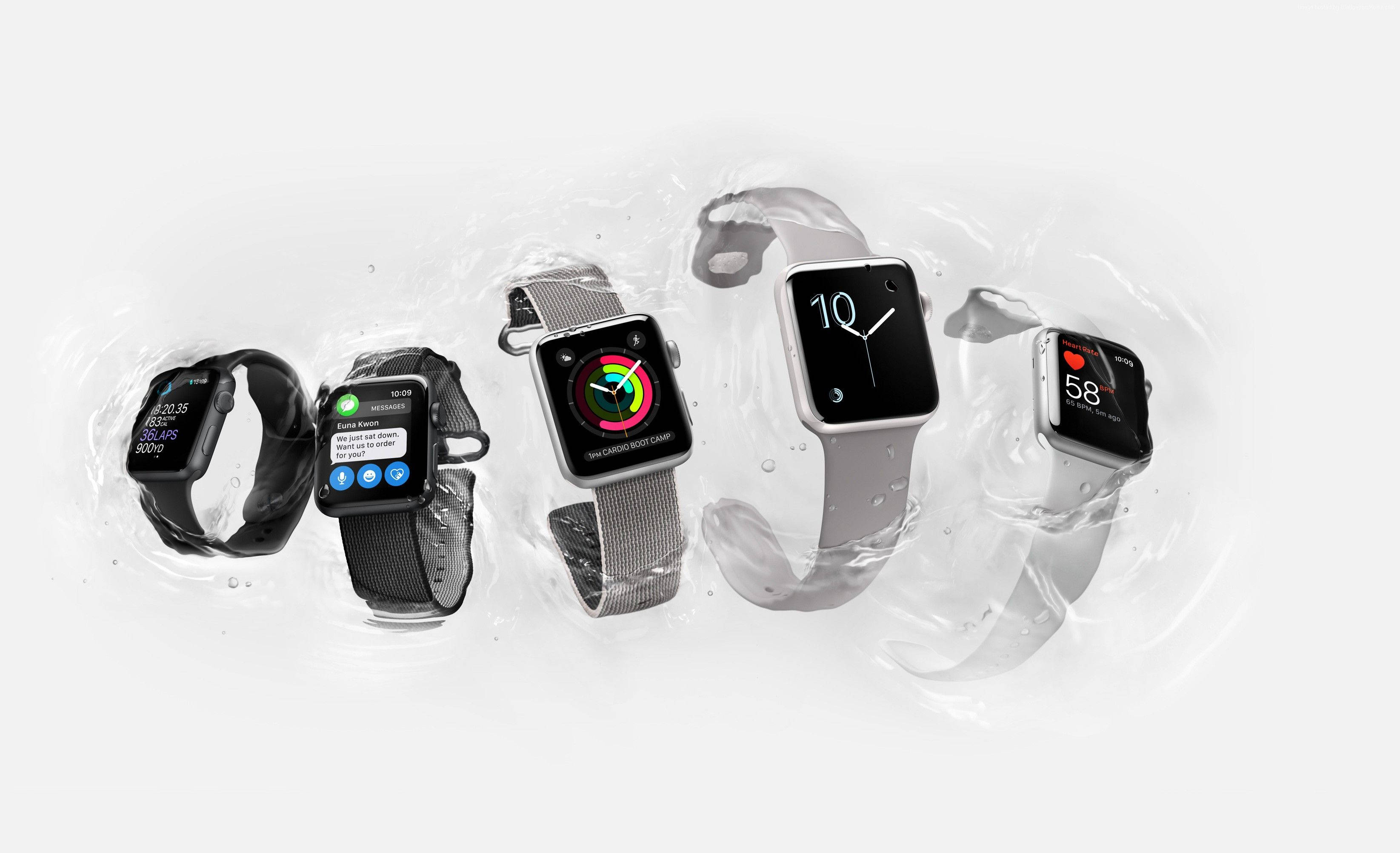 Apple Watch Swart en Grys Kleure Muurpapier