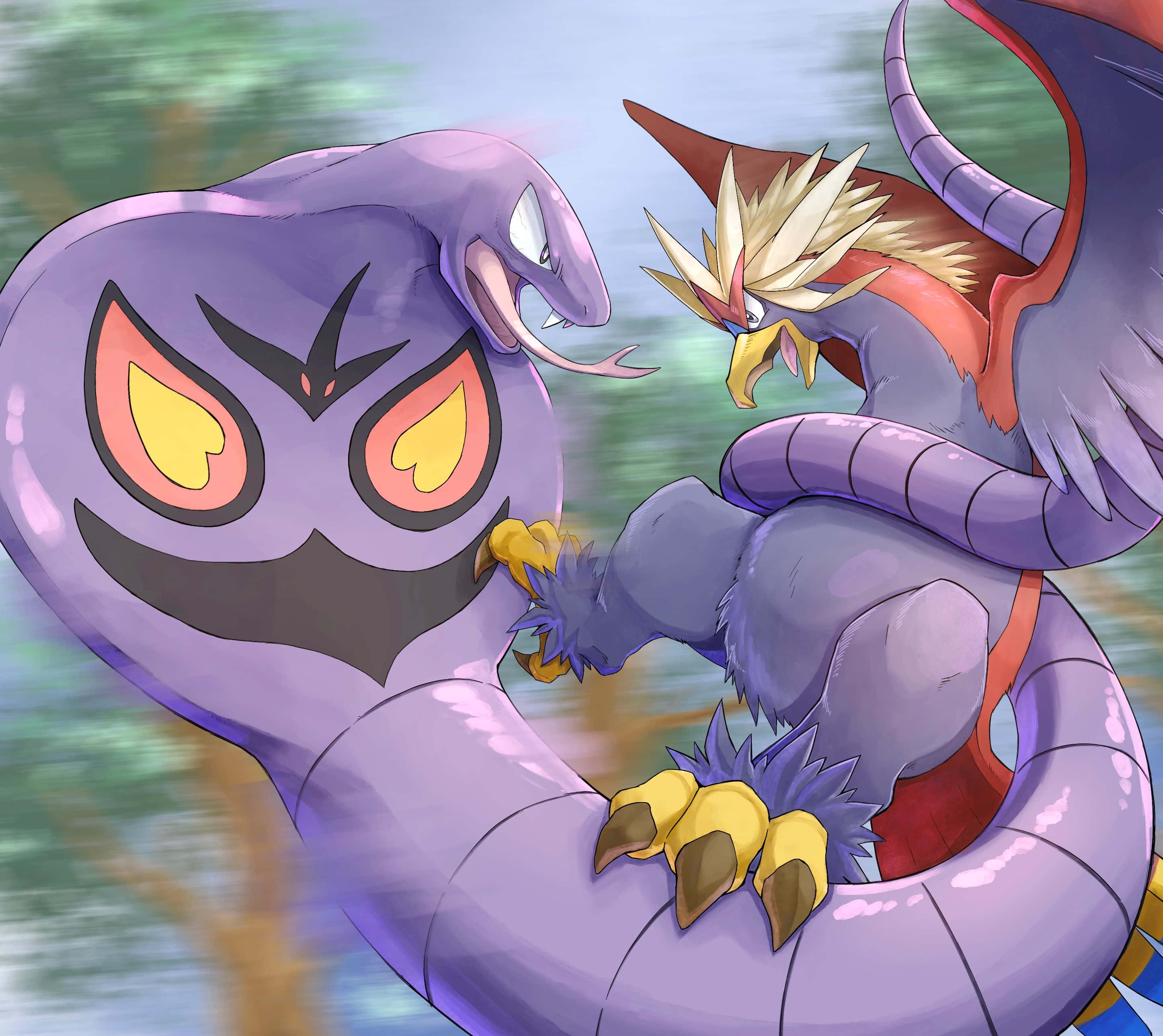 Arbok teen Braviary Muurpapier