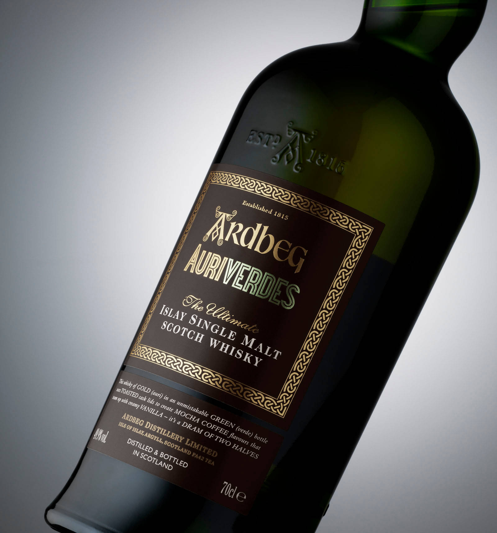 Ardbeg Auriverdes Whiskybottel Muurpapier