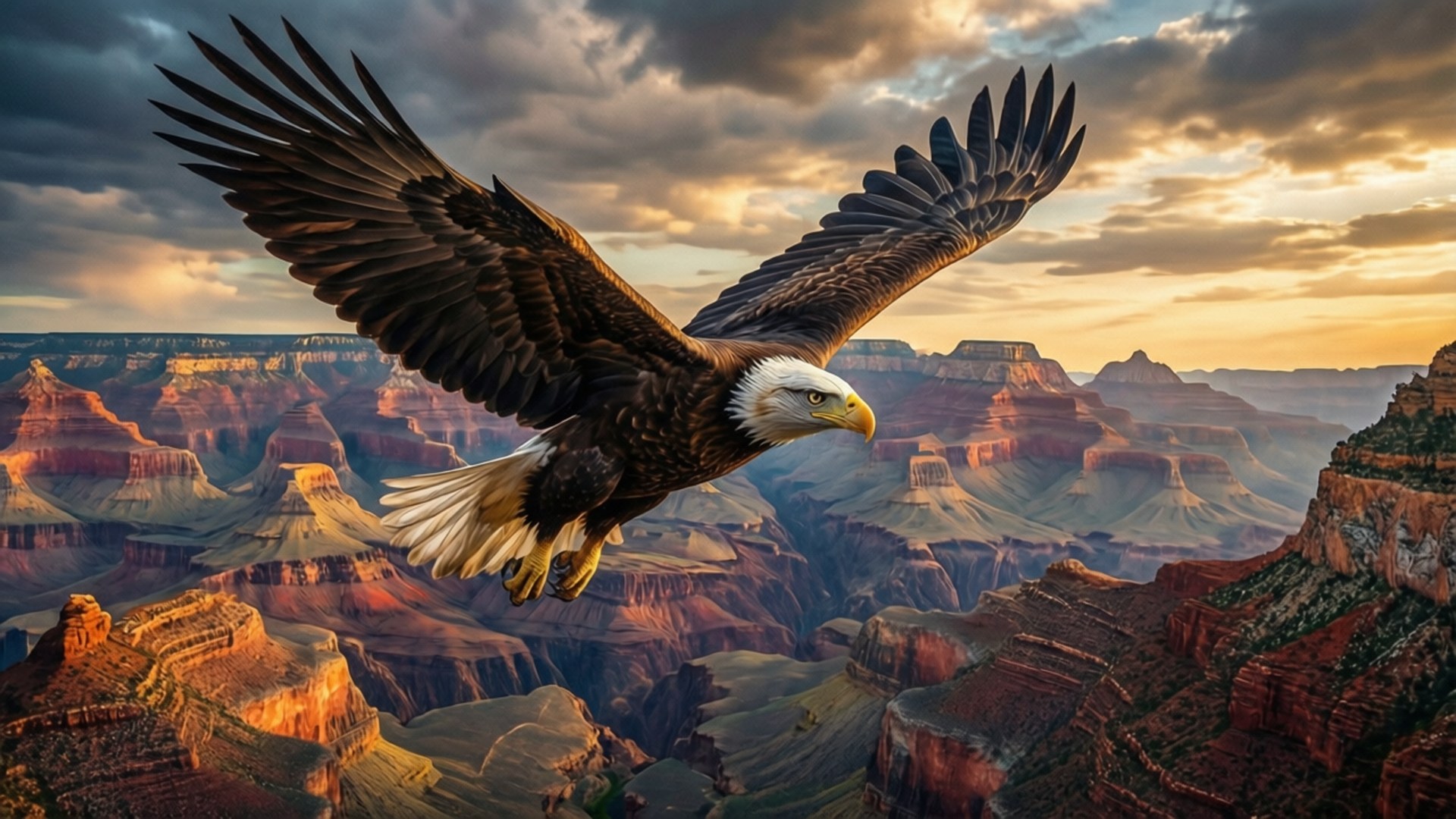 Arend oor Grand Canyon Muurpapier