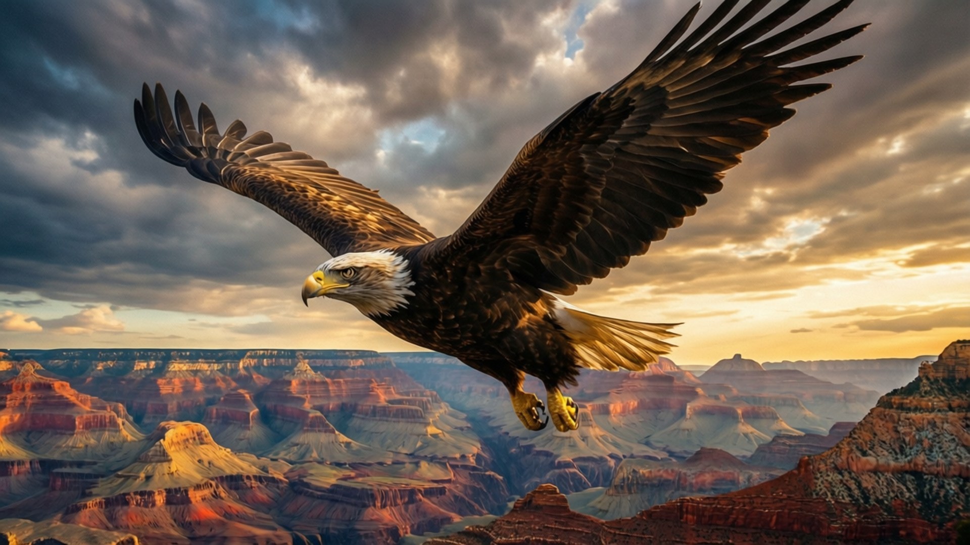 Arend oor Grand Canyon Muurpapier