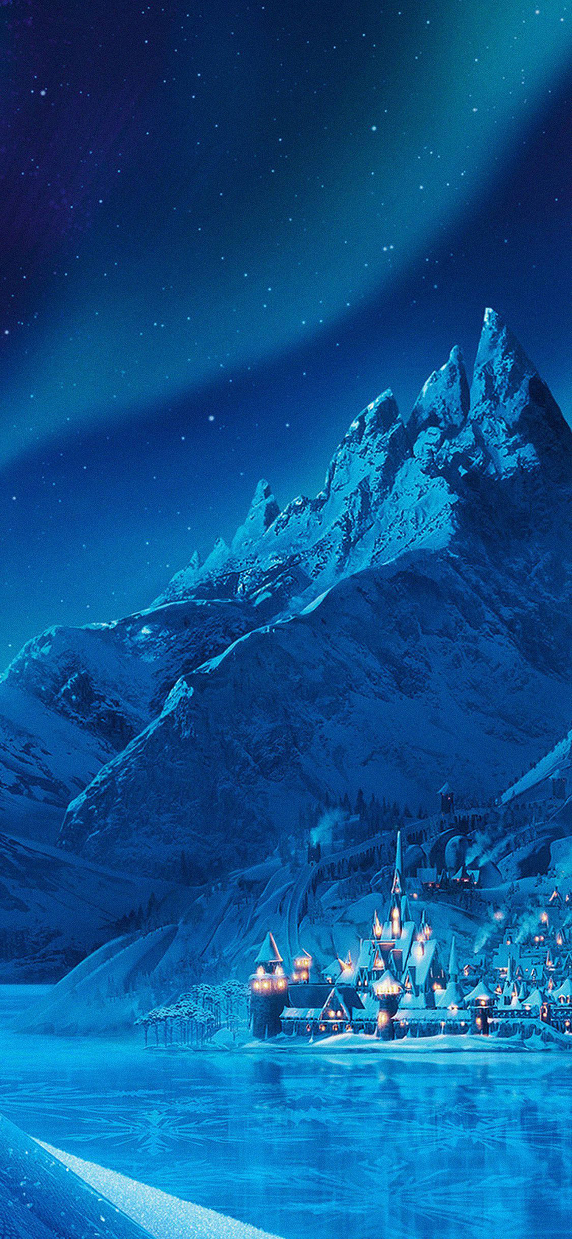 Arendelle Bevrore Kasteel Berg Muurpapier