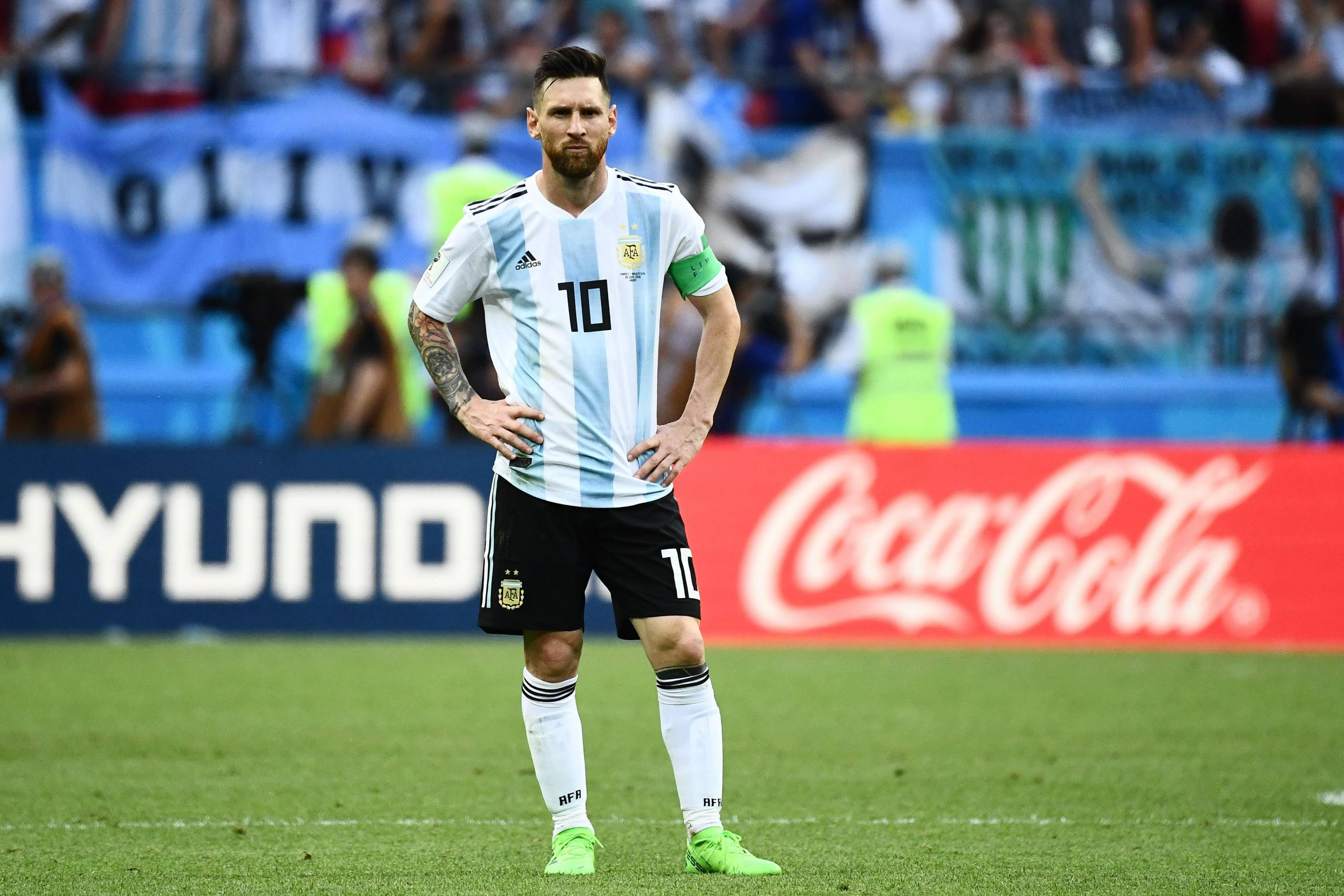 Argentynse Nasionale Sokkerspan Messi Speloomblik Muurpapier