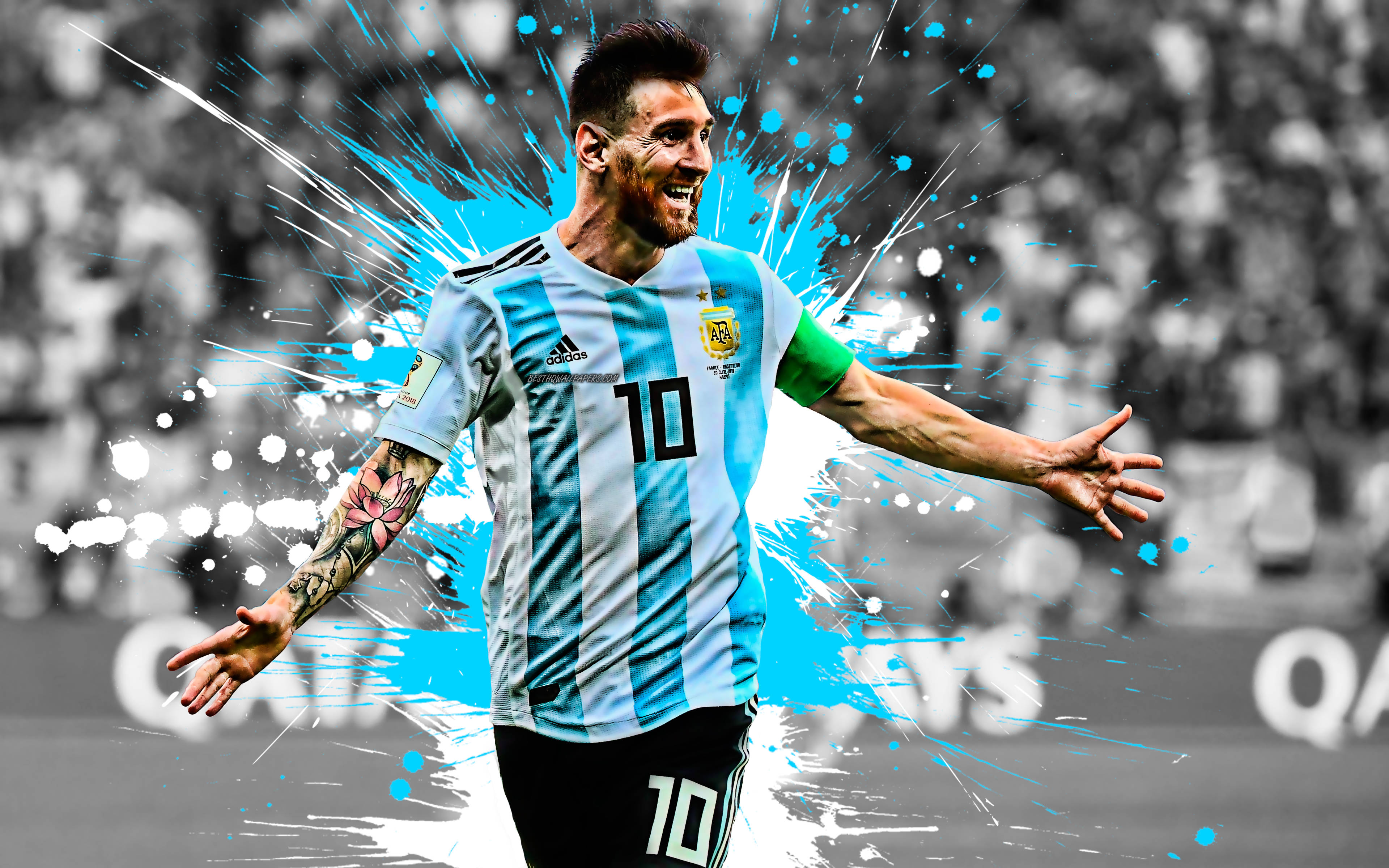 Argentynse Nasionale Sokkerspan Messi Fan-kuns Muurpapier