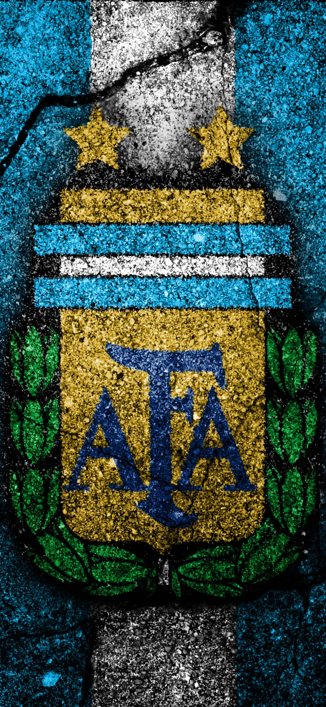 Argentynse Nasionale Sokkerspan-logo op Sypaadjie Muurpapier