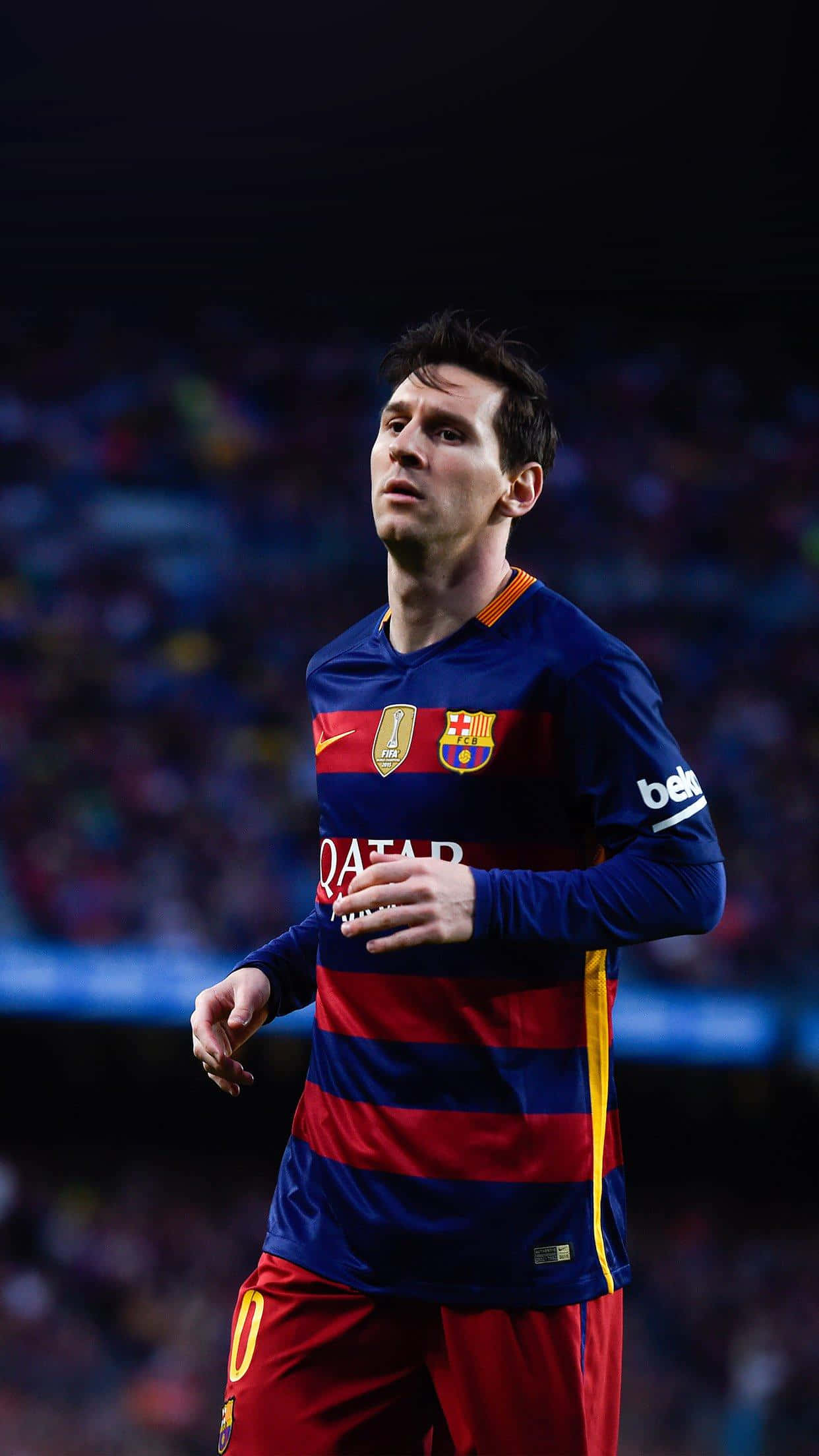 Argentynse Sokkerster Lionel Messi is die gesig van die nuwe iPhone Muurpapier