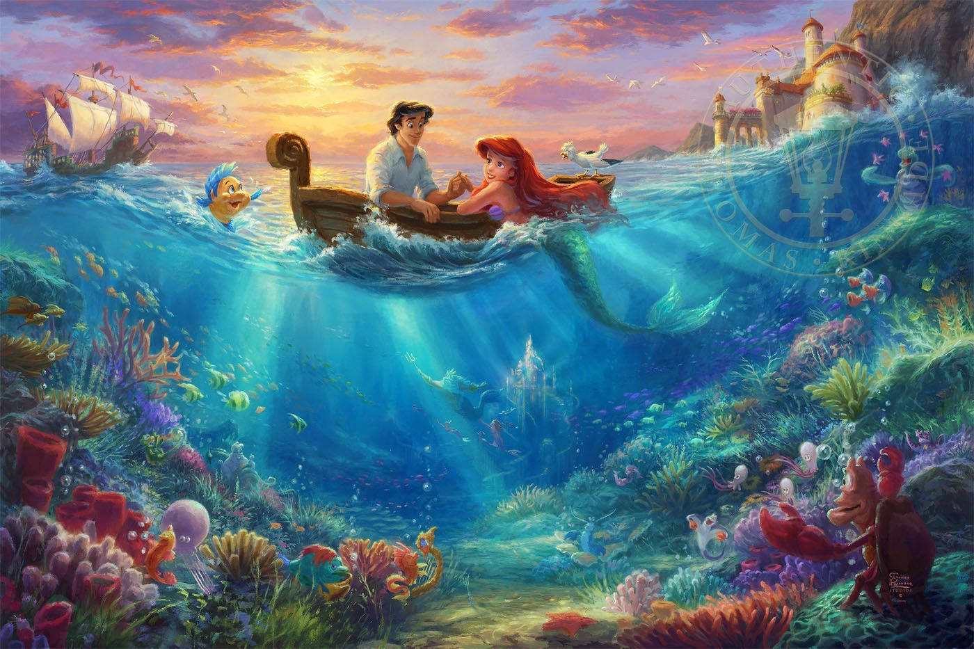 Ariel Eric Skildery Pixels Disney Skootrekenaar Muurpapier