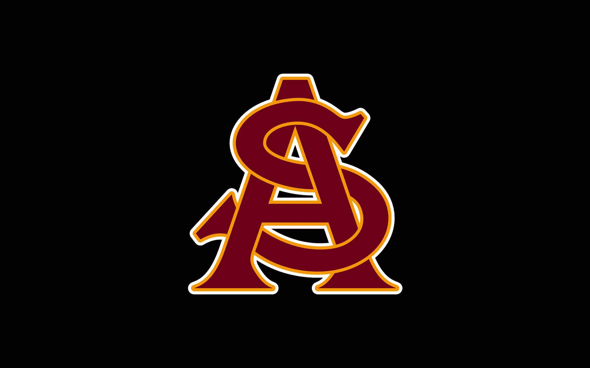 Arizona State Sun Devils-sokkerspan-logo werkskermagtergrond.