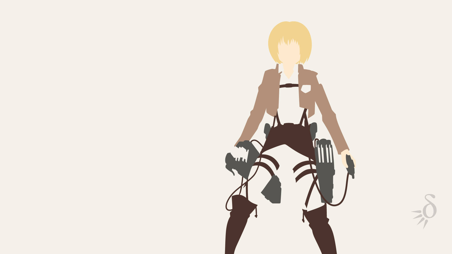 Armin Aanval op Titan Minimalistiese Anime Muurpapier