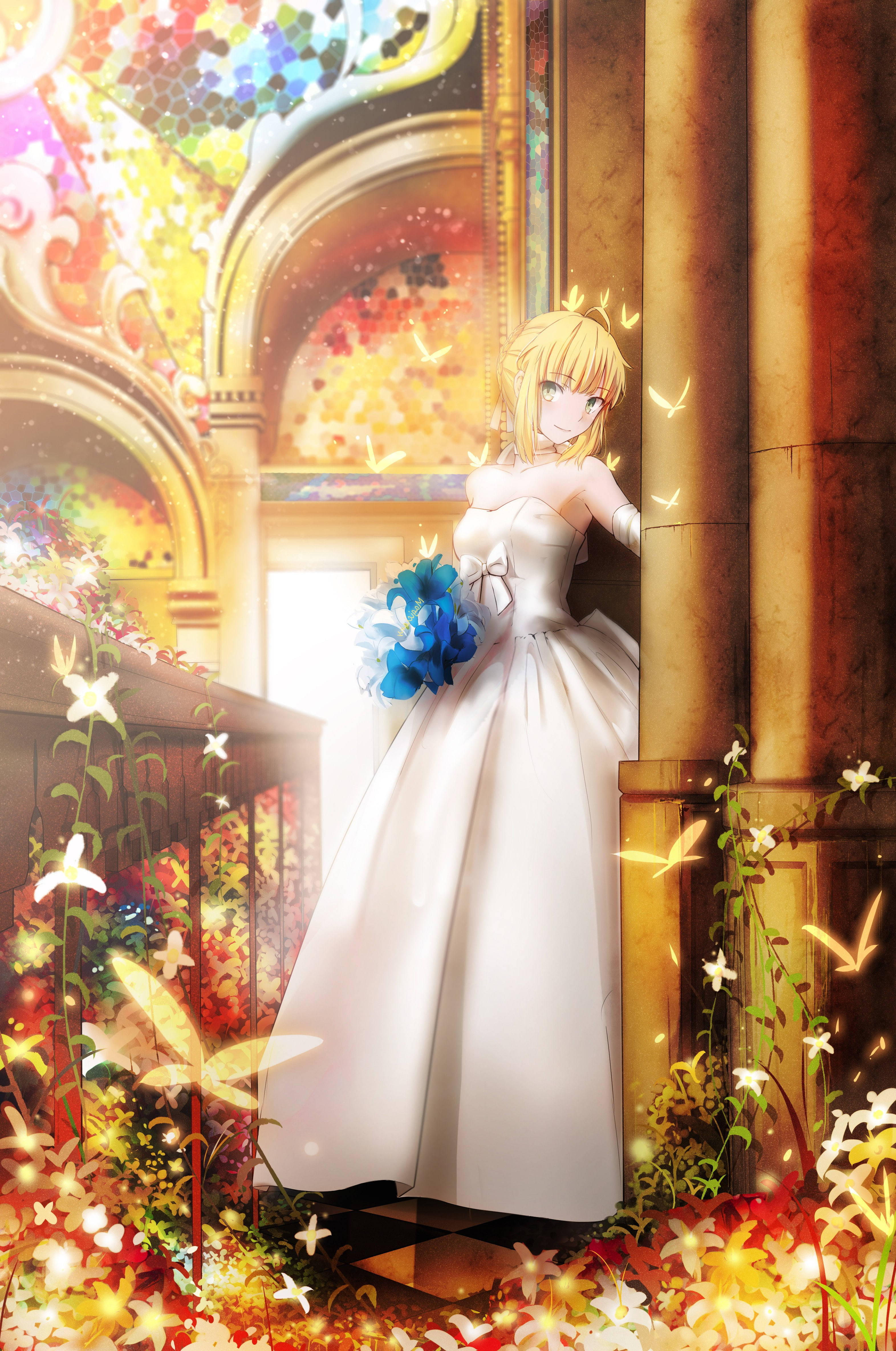 Artoria Pendragon Trourok Muurpapier