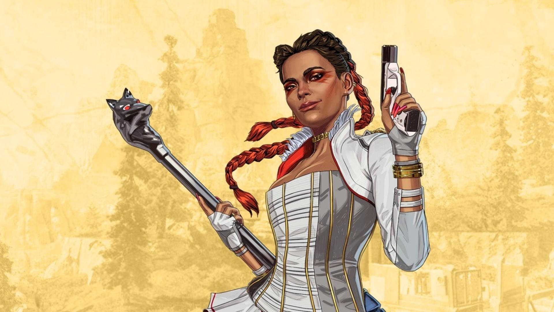 Asemrowende Apex Legends Loba Grafiese Kunswerk Muurpapier