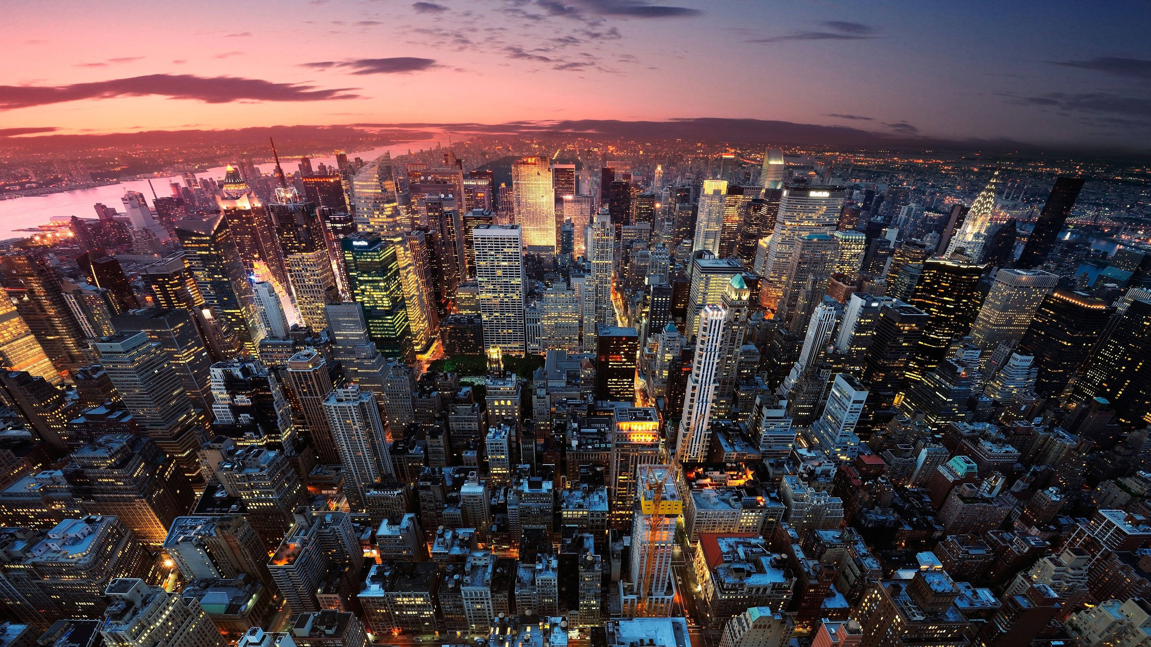 Asemrowende Uitsig oor New York Stad Muurpapier