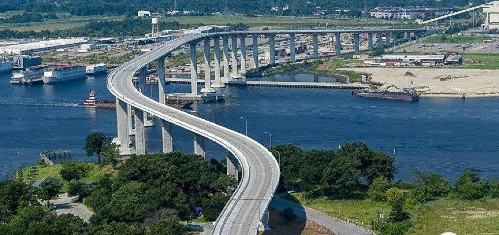 Asemrowende Uitsig oor Suid-Norfolk Jordan-brug, Chesapeake Muurpapier