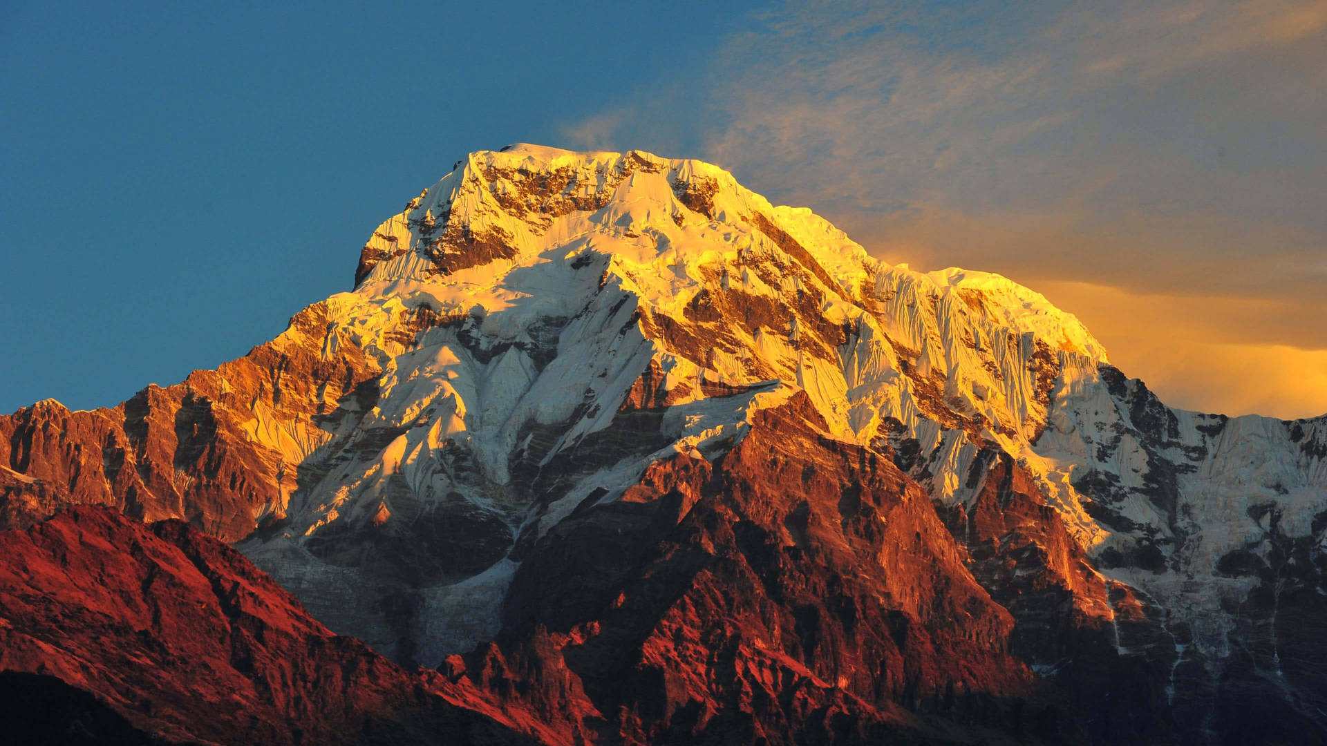Annapurna-massief Himalaja-berg 4k muurpapier.