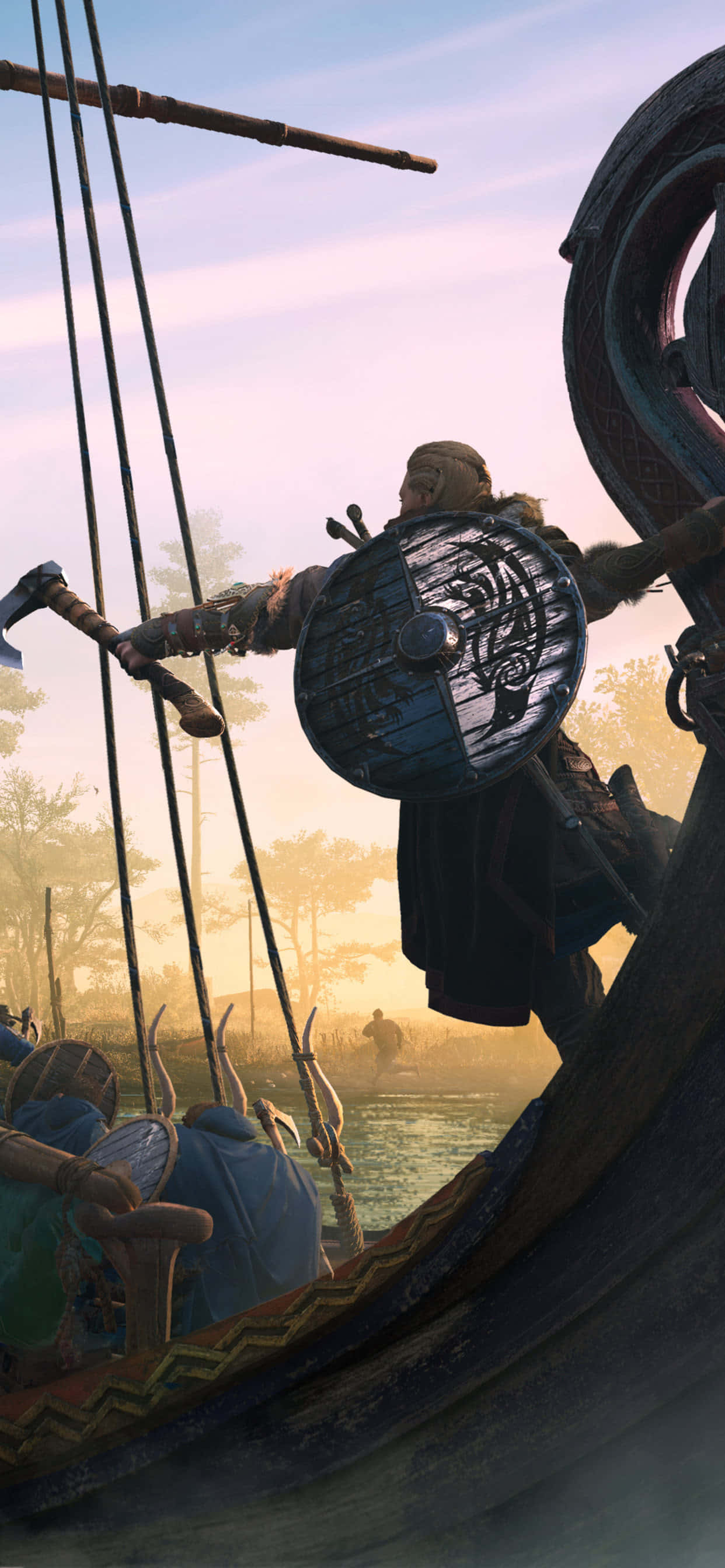 Assassin's Creed Valhalla Epiese Agtergrond vir iPhone XS Max Muurpapier