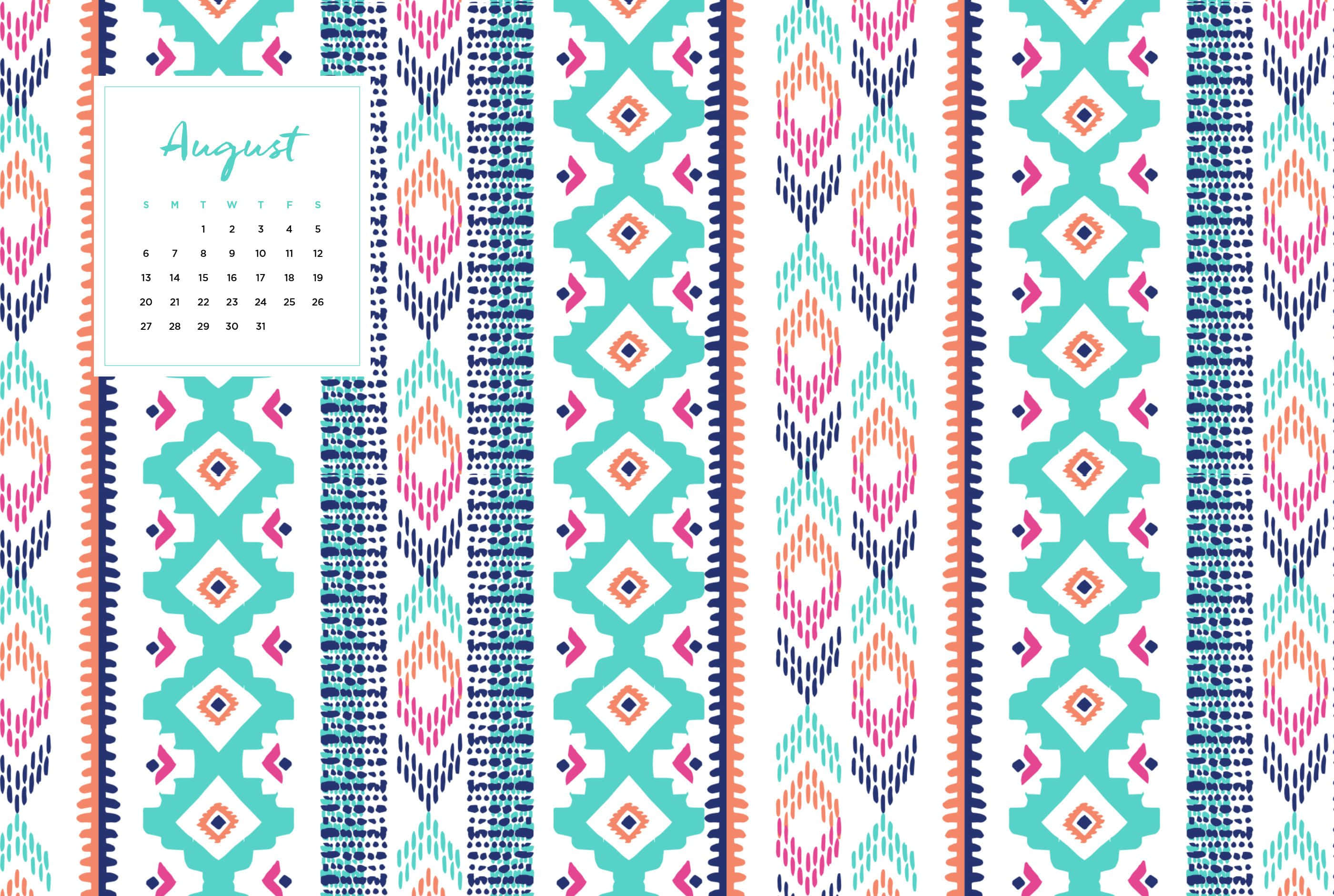 Asteekpatroon Boho Mac Muurpapier