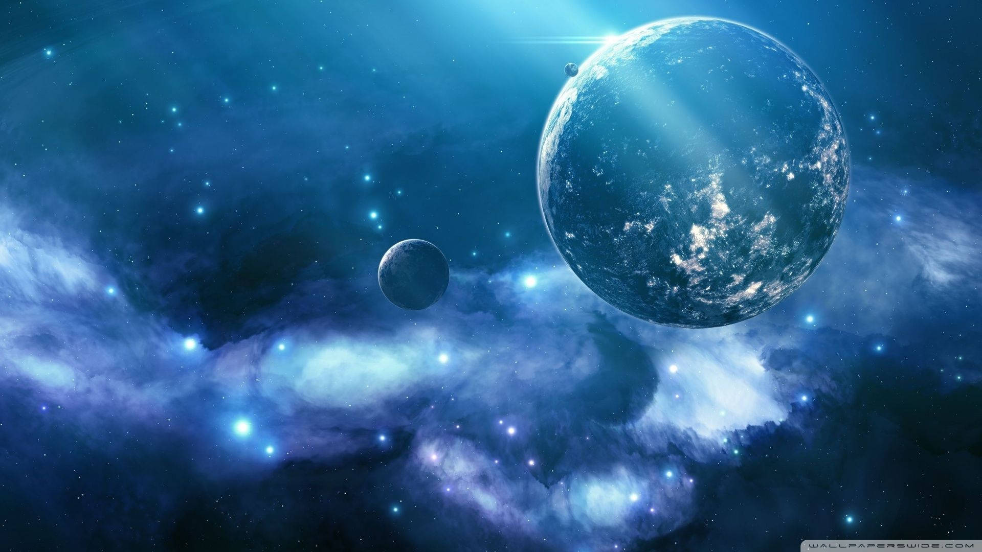 Asteroïdes, Gasse en Sterre Verlig 'n Hemelse Sterrestelsel Muurpapier