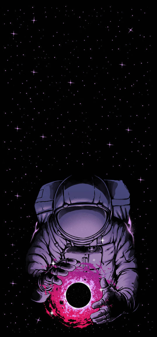 Astronoutvingerafdruk-foon Muurpapier