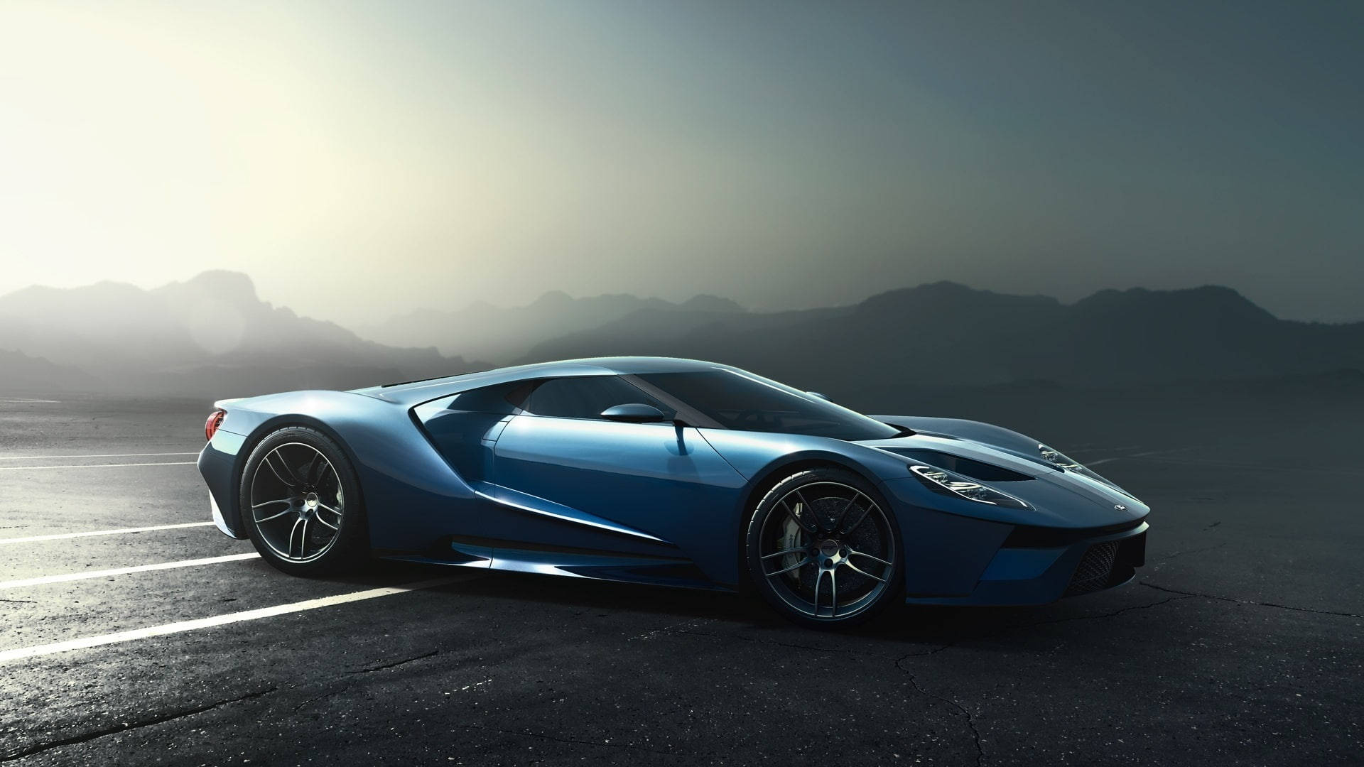 Asuur Ford GT Sportmotor Muurpapier