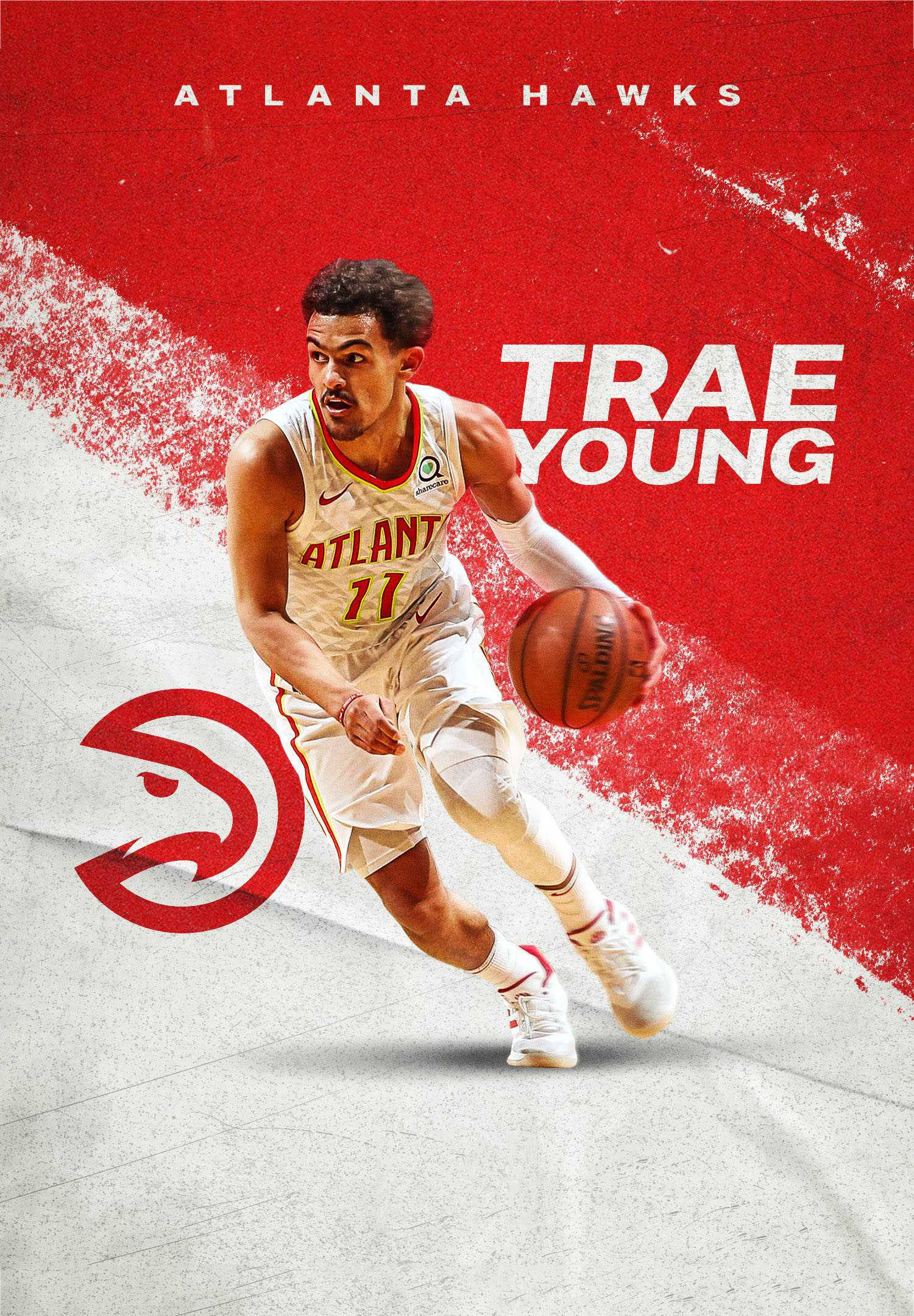Atlanta Hawks Trae Young Muurpapier