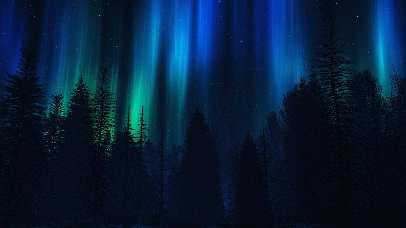 Aurora Aesthetic Donkerblou HD Muurpapier
