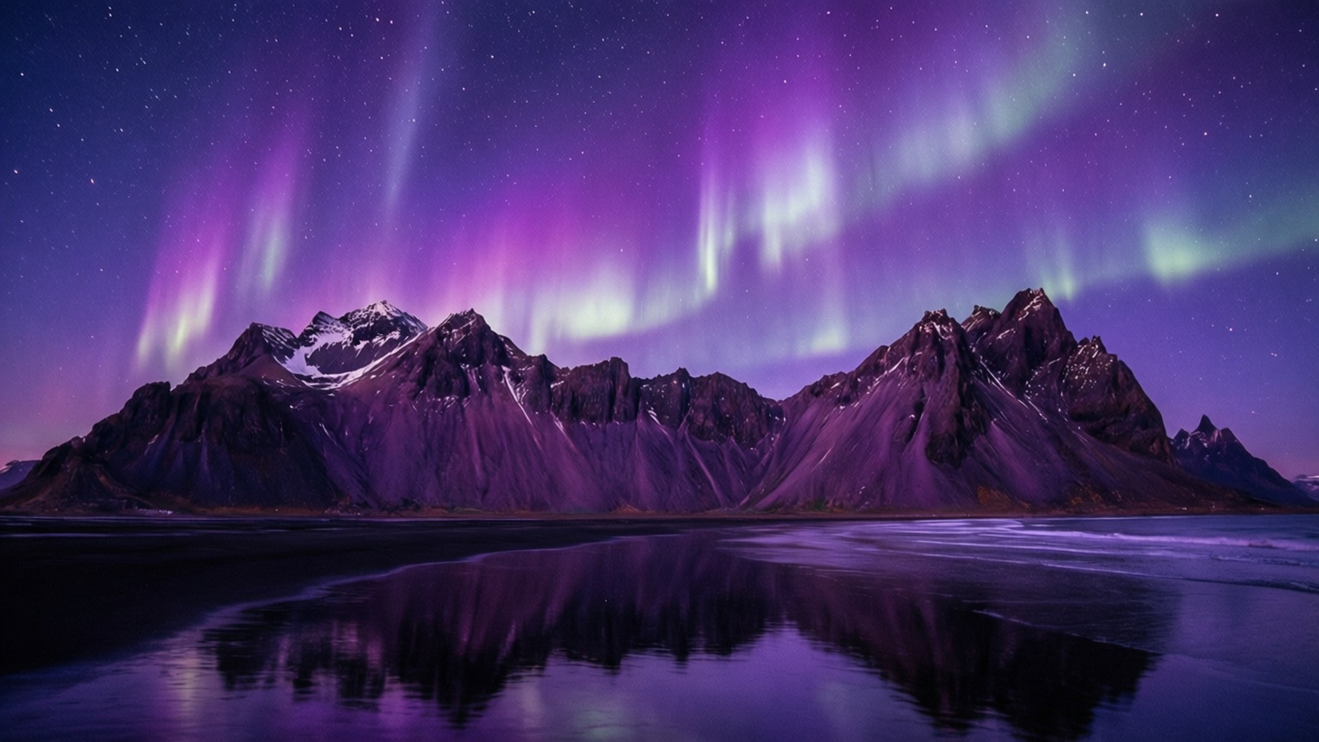 Aurora Oor Persberge Muurpapier