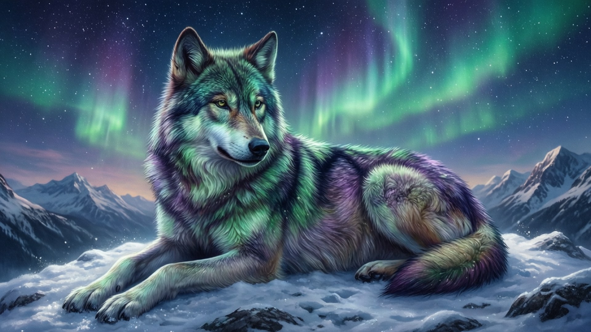 Aurora Wolf Rus Muurpapier