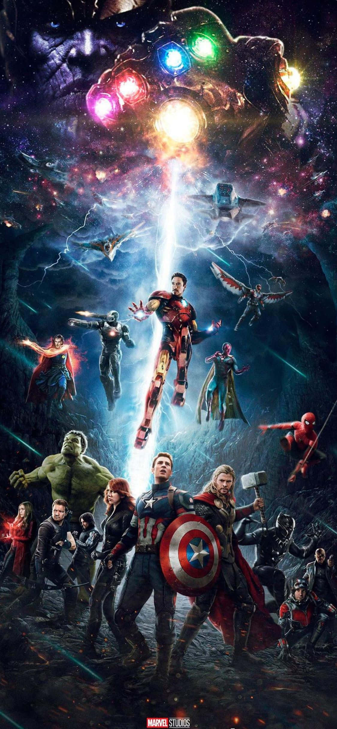 Avengers Cool Graphic iPhone XS Marvel Background Muurpapier