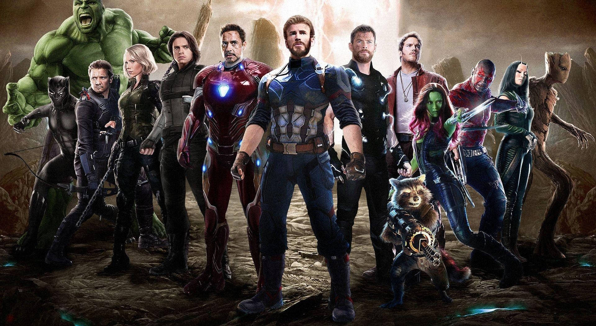 Avengers en die Guardians-lessenaar Muurpapier