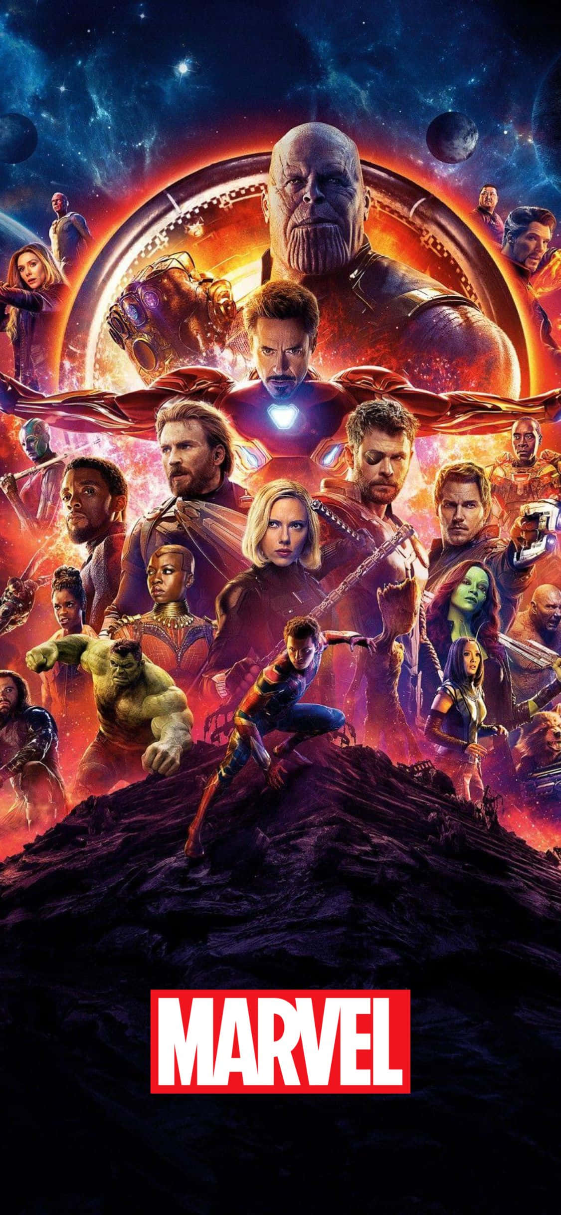 Avengers: Infinity War Plakkaat iPhone XS Marvel Agtergrond Muurpapier
