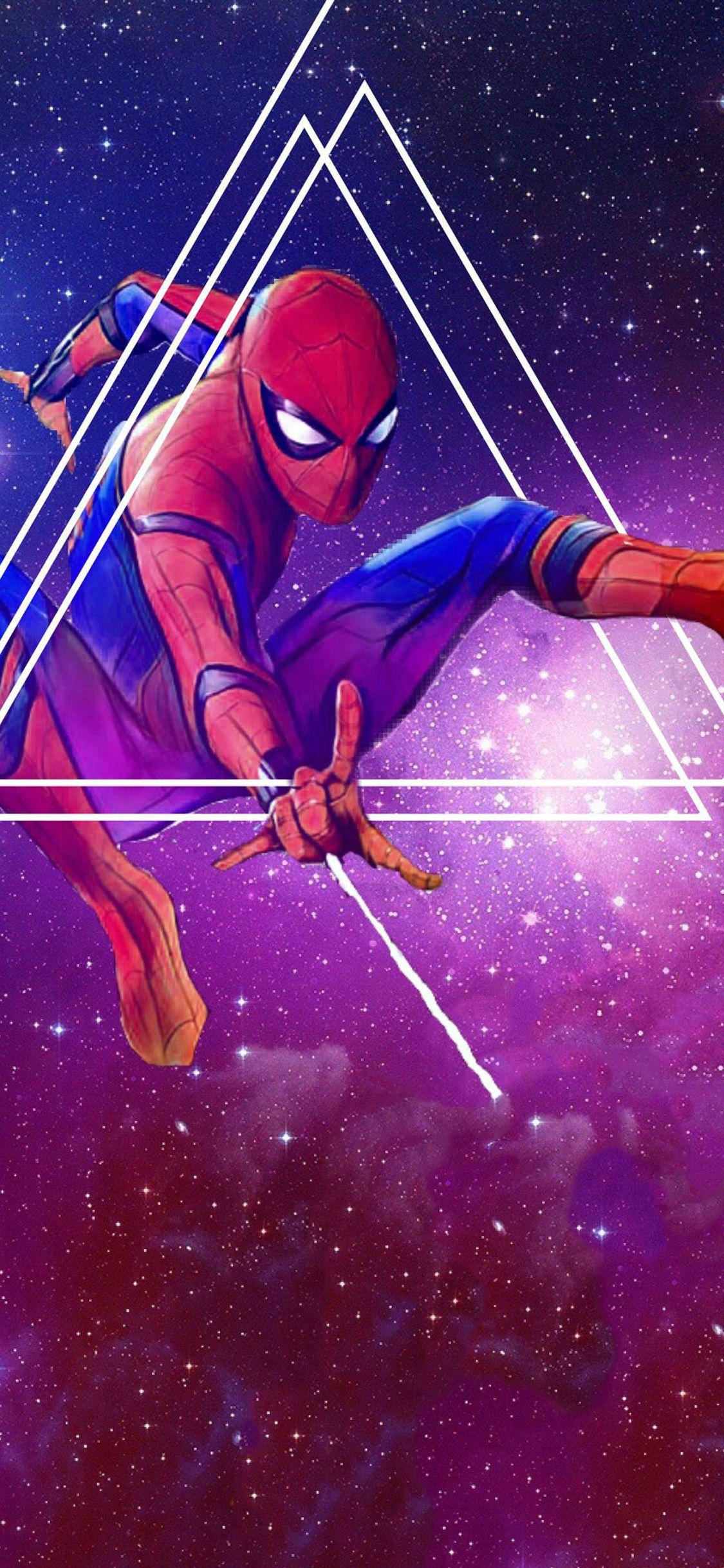 Avengers Kuns Spider Man iPhone Muurpapier