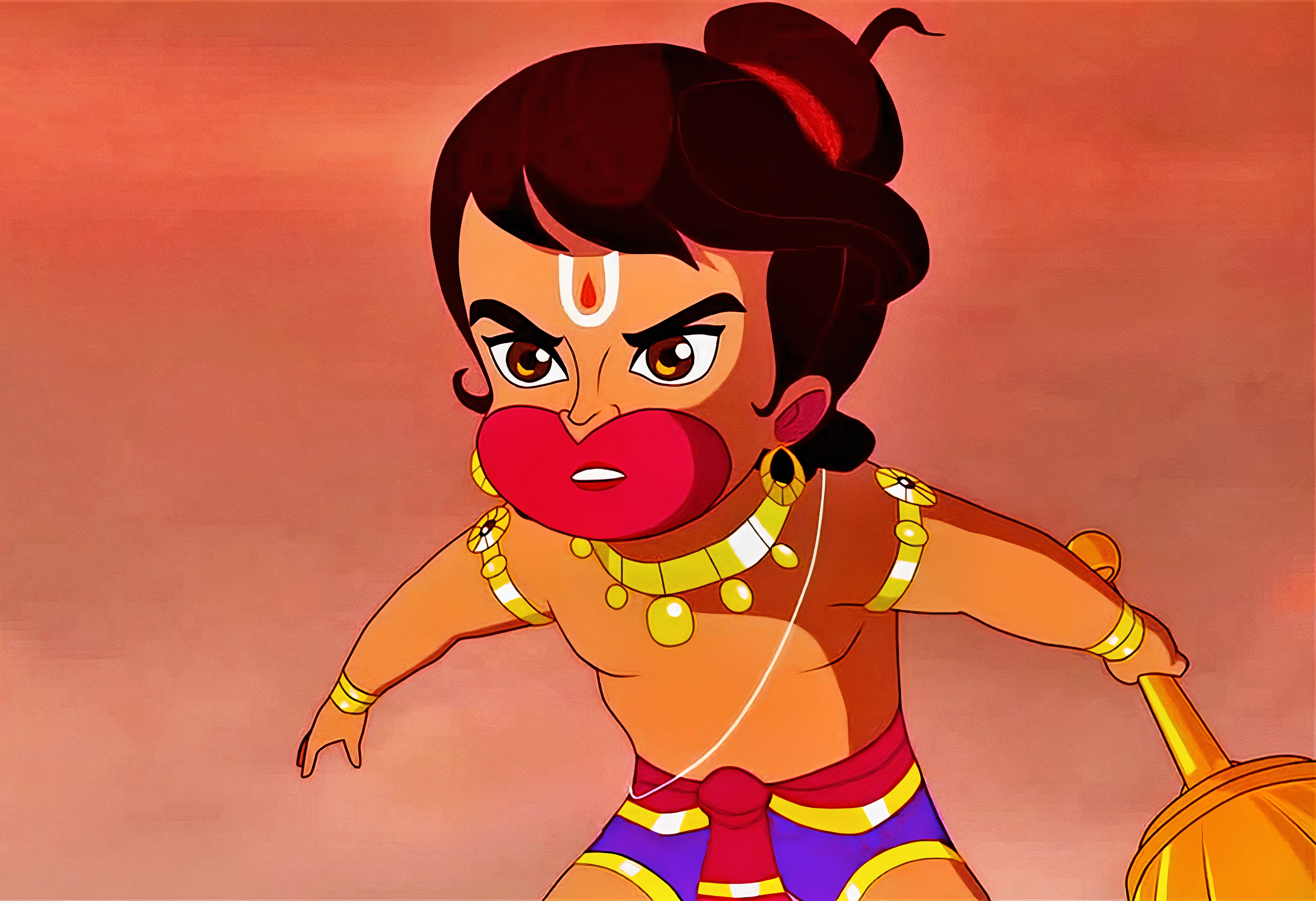 Baba Hanuman Woeste Blik Muurpapier