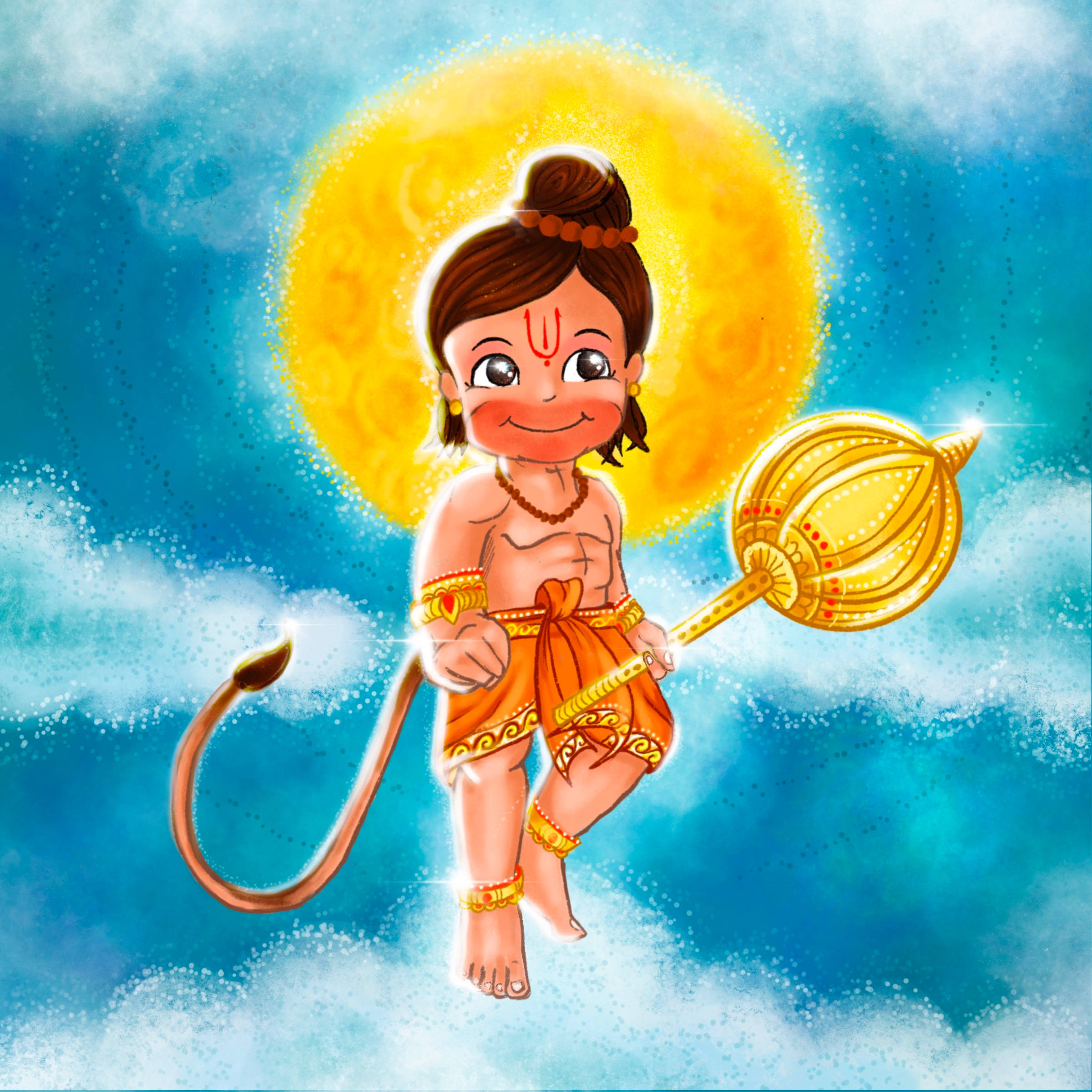 Baballie Hanuman Son Gada Muurpapier