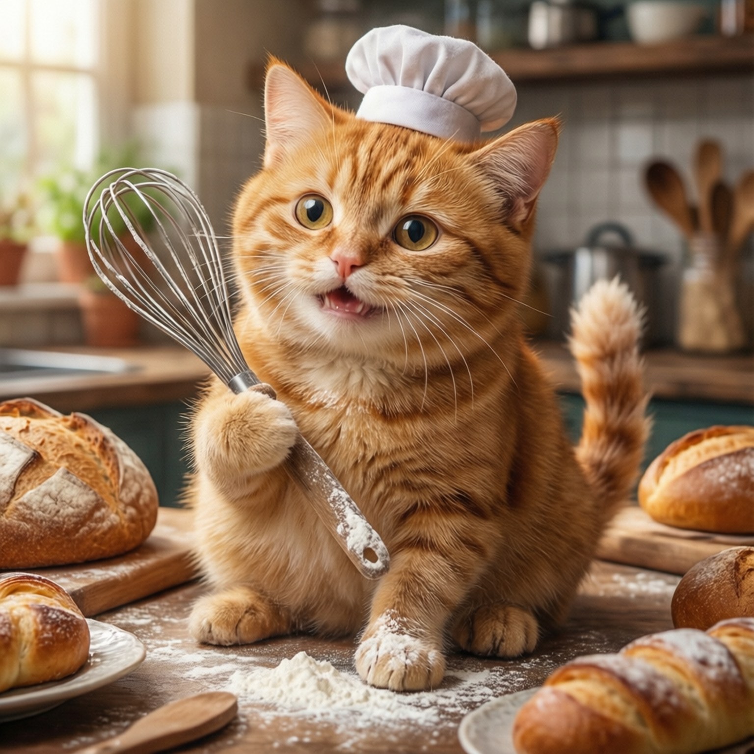 Baker Kat Muurpapier