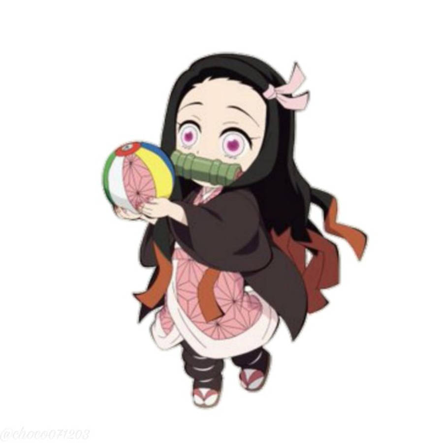 Bal Demonbloeier Nezuko Muurpapier