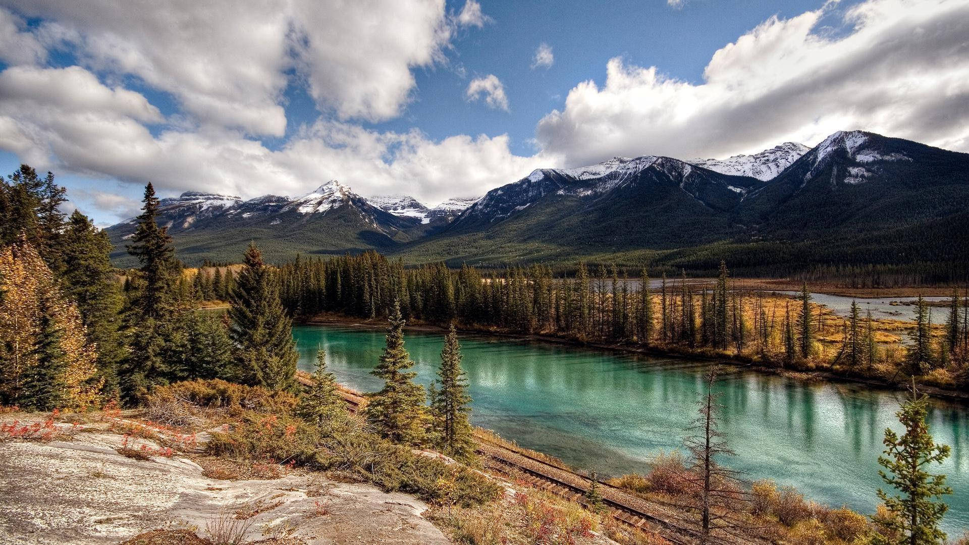 Banff Nasionale Park Estetiese Landskap Muurpapier