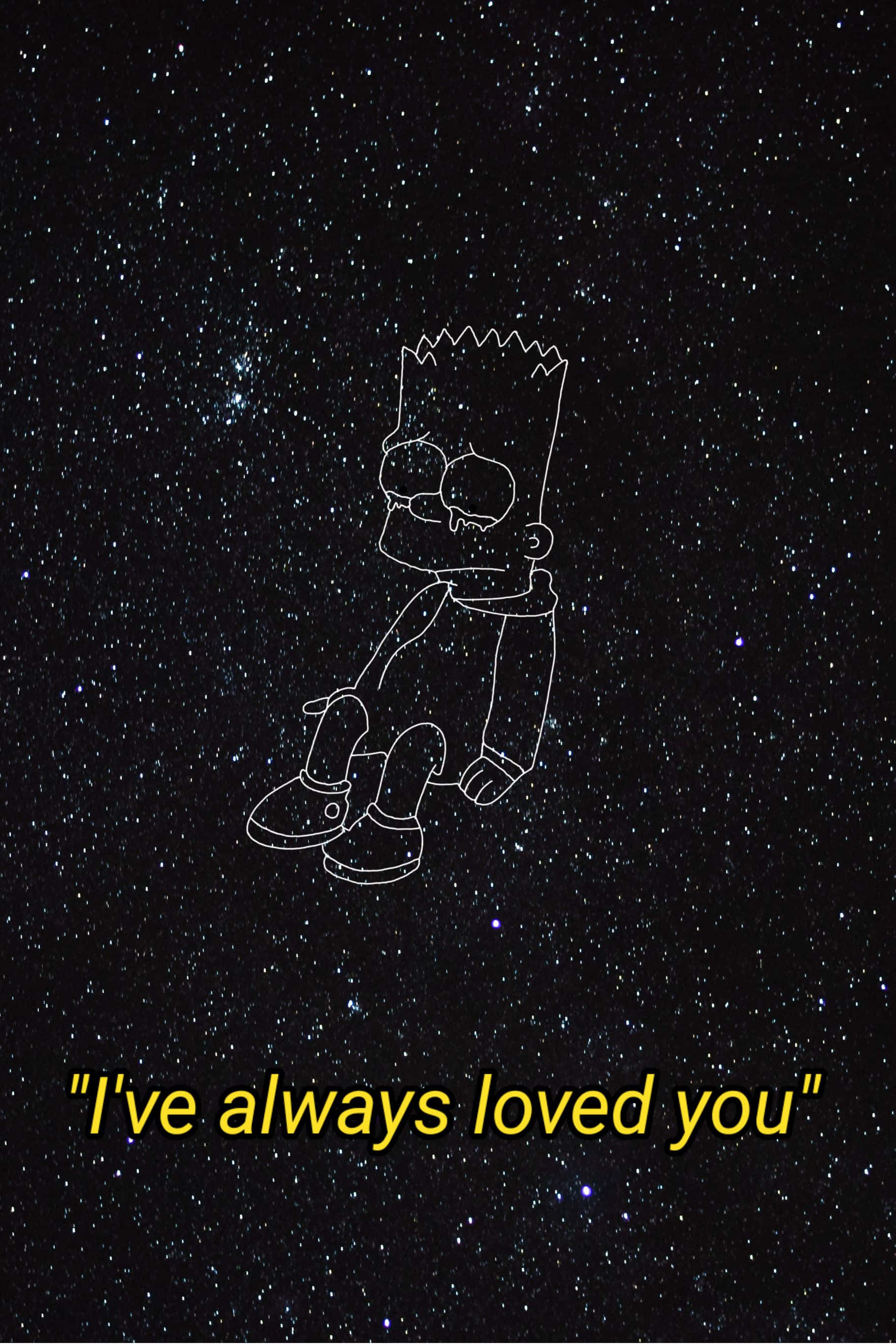Bart Simpson Hartseer Konstellasie Prent Muurpapier