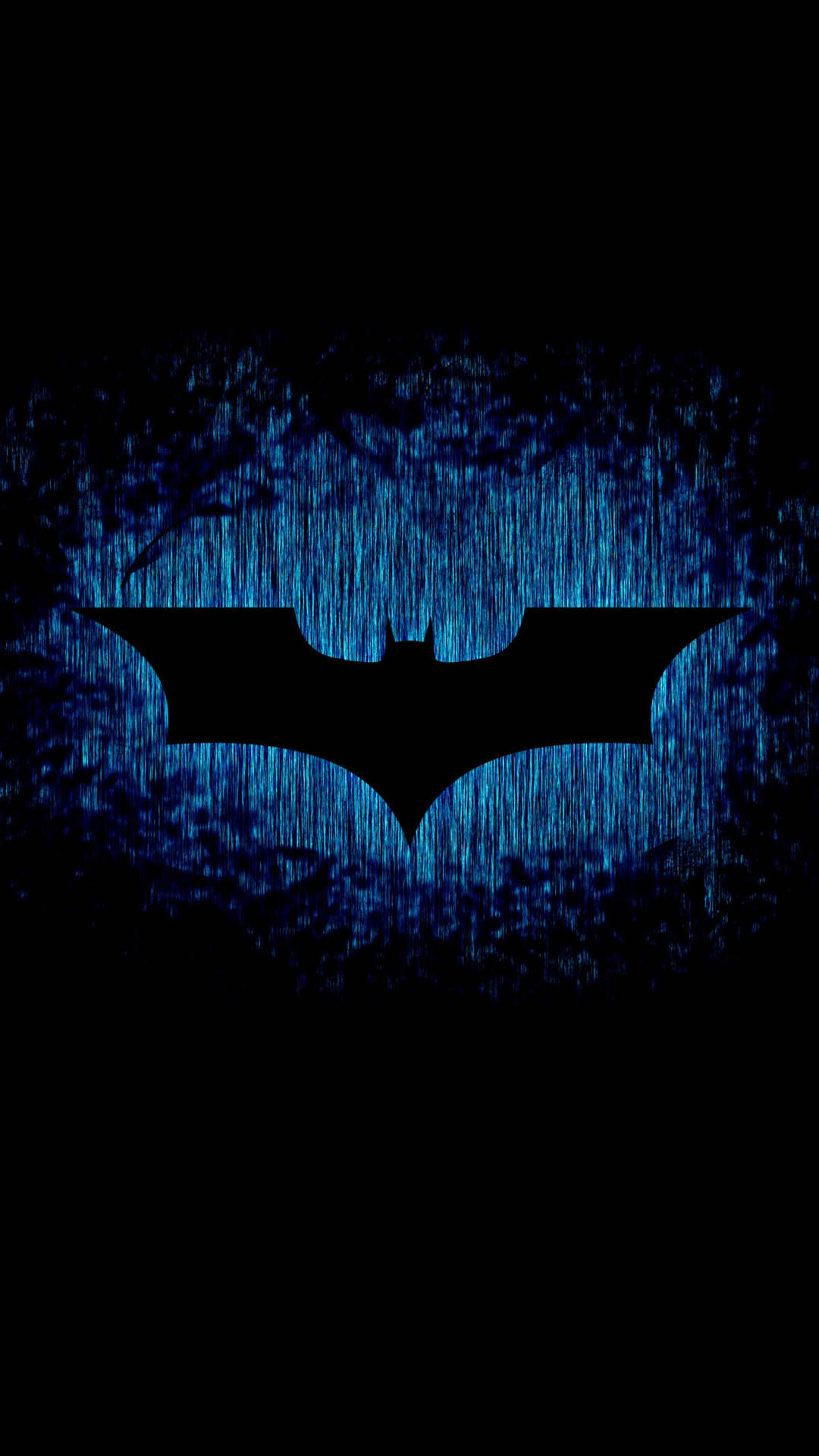 Batman blou gloei logo agtergrond