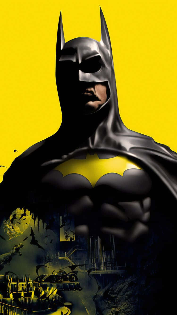 Batman-estetiek in Geel Digitale Kuns Muurpapier