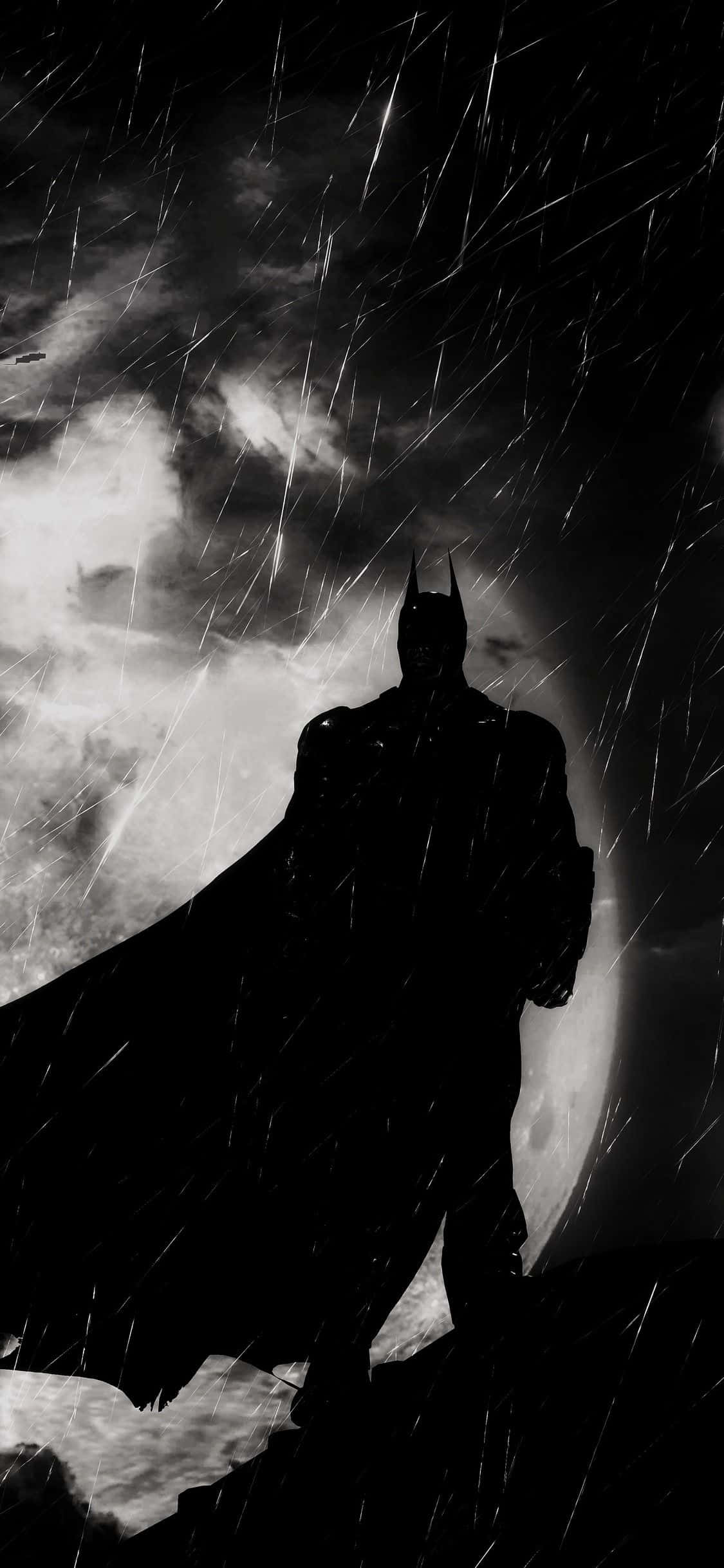 Batman Estetiek in Swart en Wit Muurpapier
