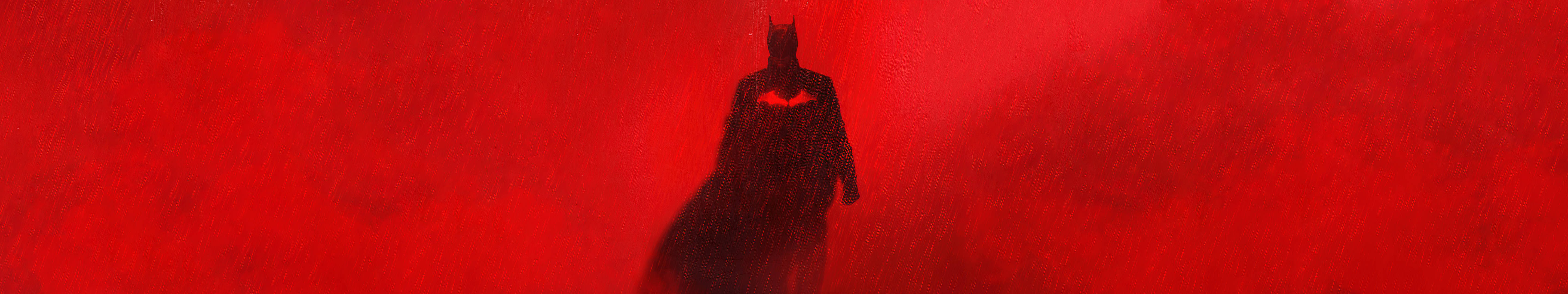 Batman in die Reën Drie Skerm Muurpapier
