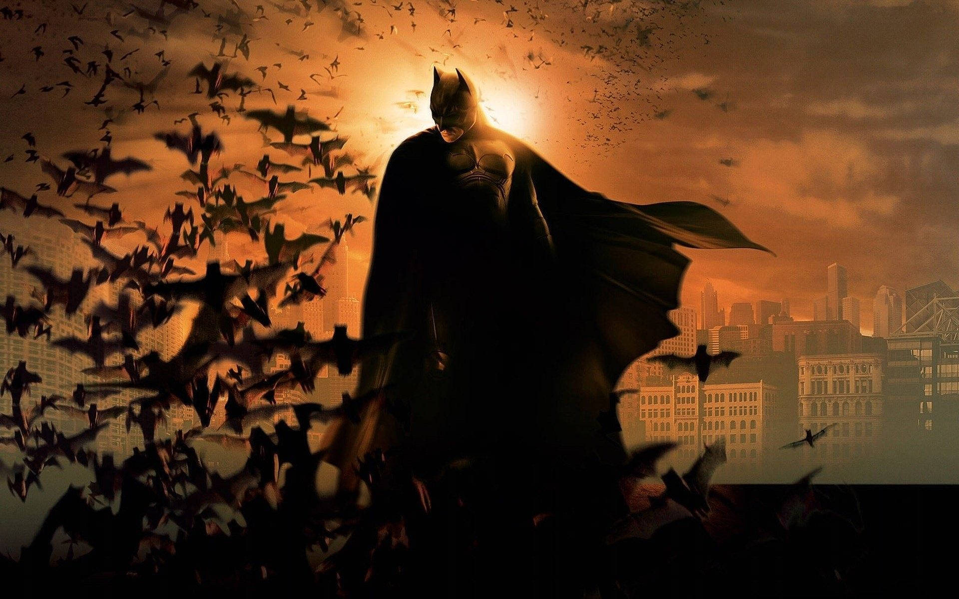 Batman in Sonsondergang-fliek Muurpapier