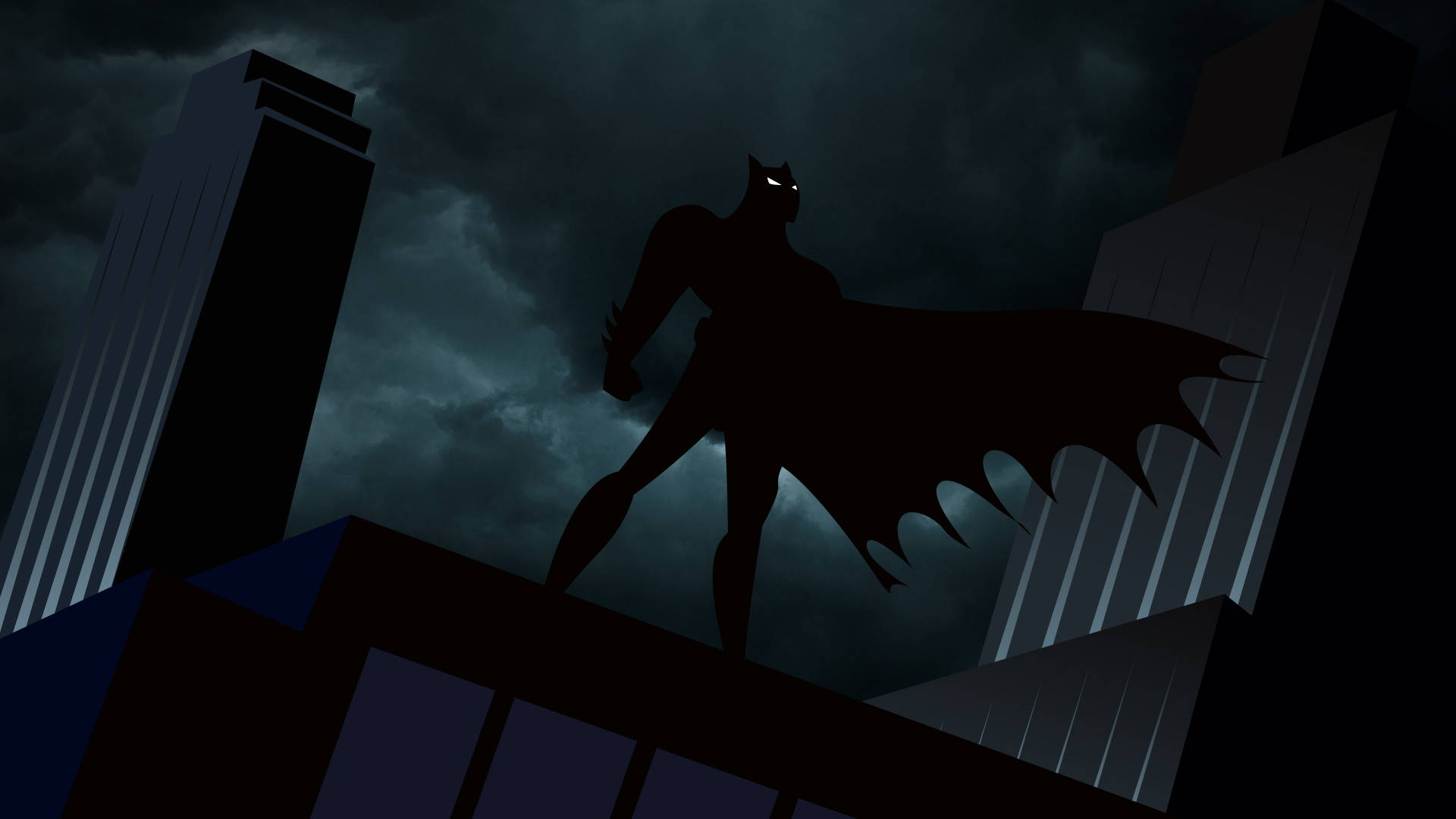 Batman Prent Silhoeët Muurpapier
