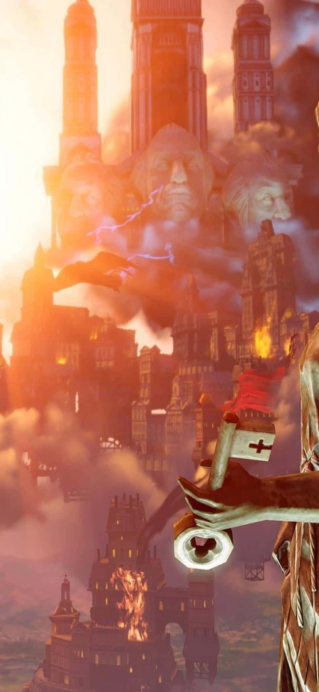 Battleground iPhone Xs Max Bioshock Infinite Agtergrond Muurpapier