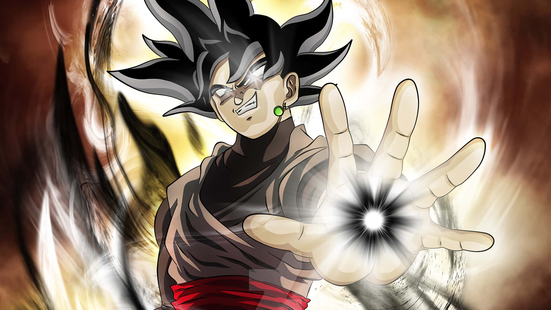 Bedreigende Goku Black van Dragon Ball Super Muurpapier