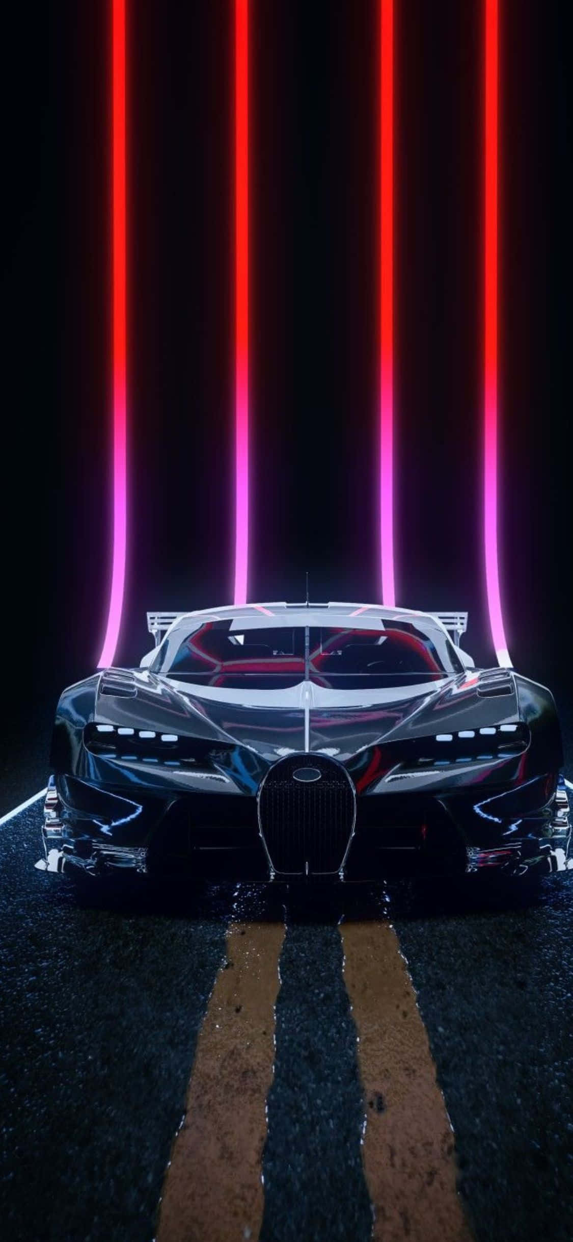 Beeld Die Dapper en Ekstreme - iPhone Xs in 'n Bugatti Muurpapier